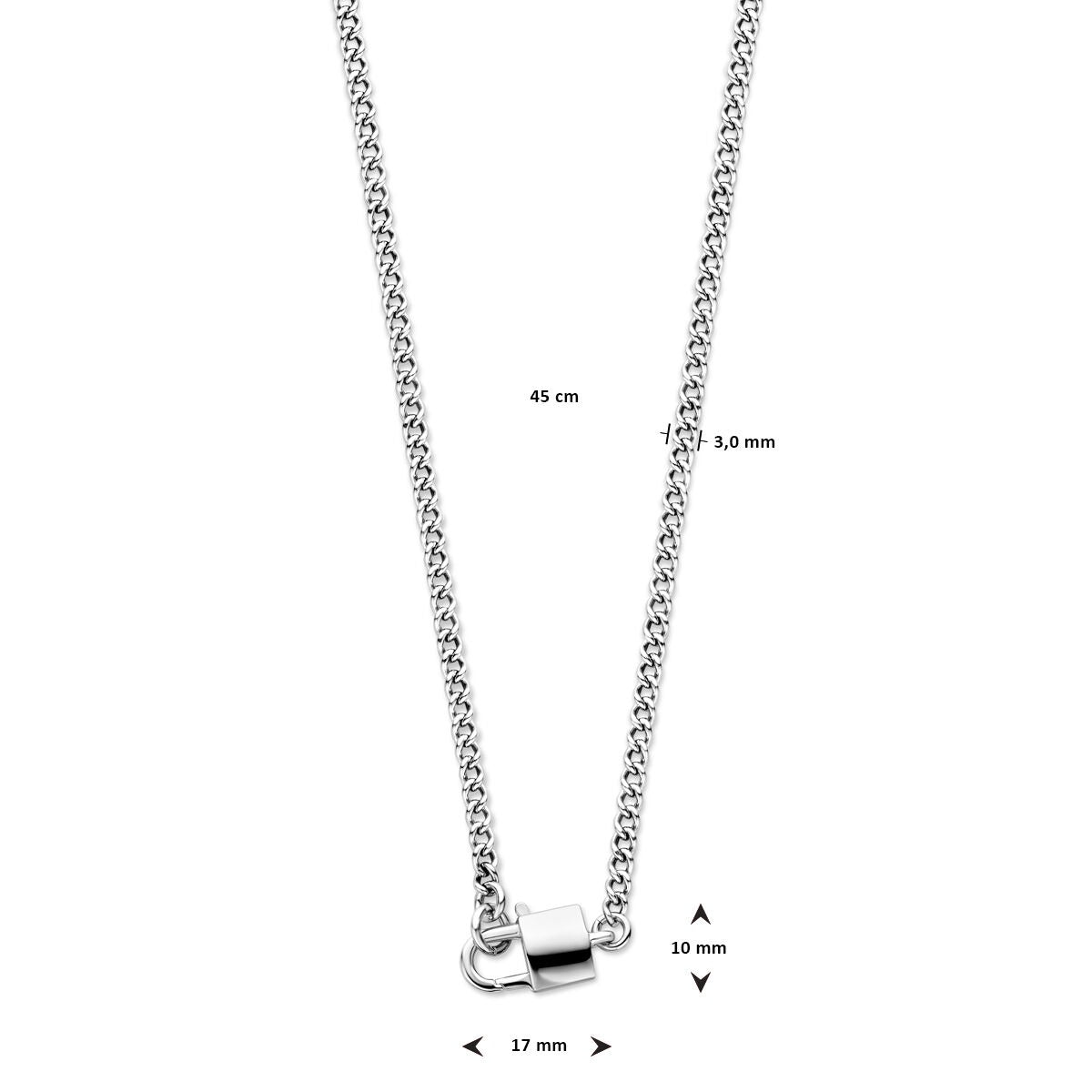 Collana da donna in argento – collier rodiato con ciondolo lucchetto