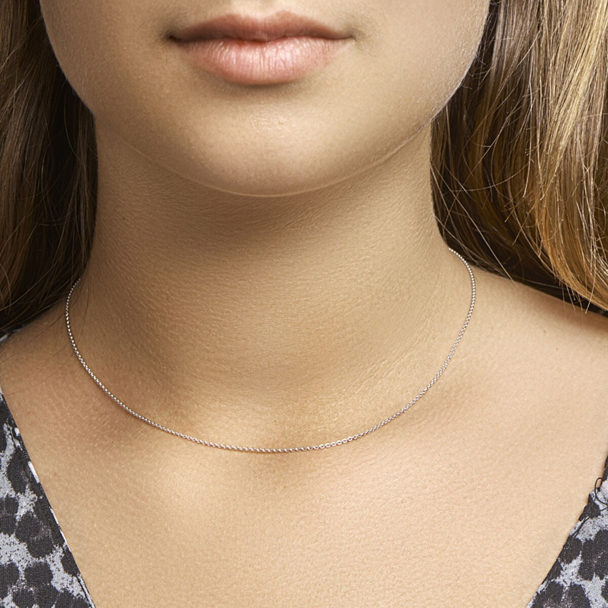Collana in argento maglia ancora piatta rodiato 925