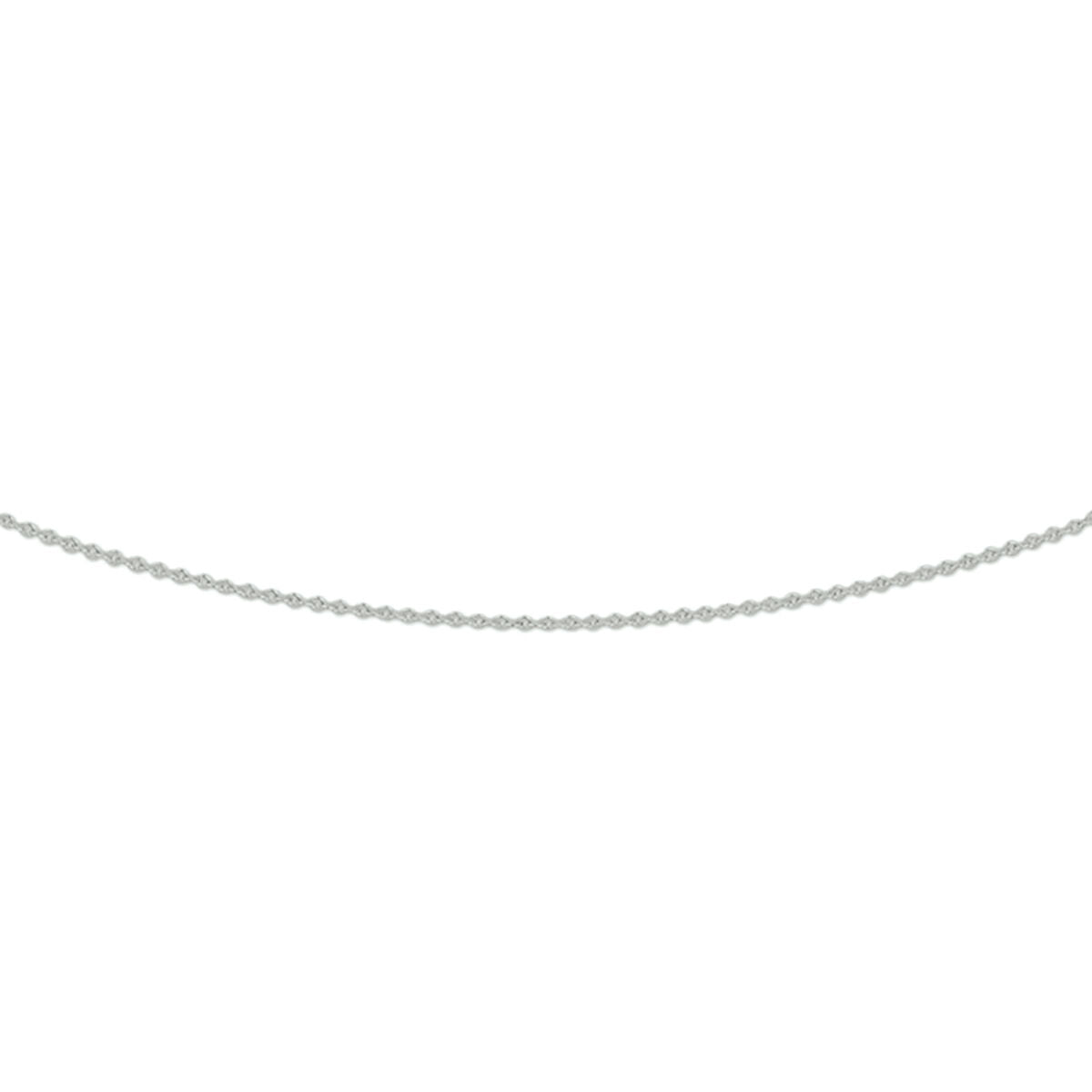 collana in oro bianco 14k con maglia ad ancoraggio di 0,8 mm senza pendente