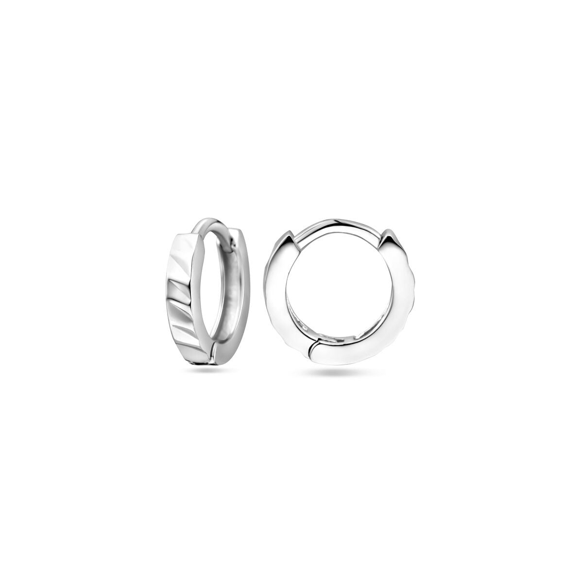 Creoline a scatto in argento rodiato – Finitura lucida