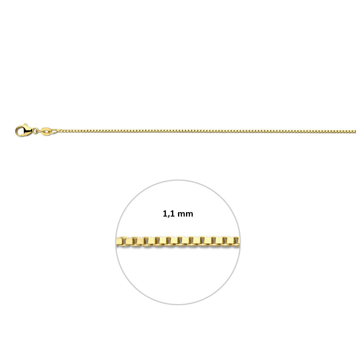 Bracciale in oro giallo 14k con maglia veneziana – 1.1mm