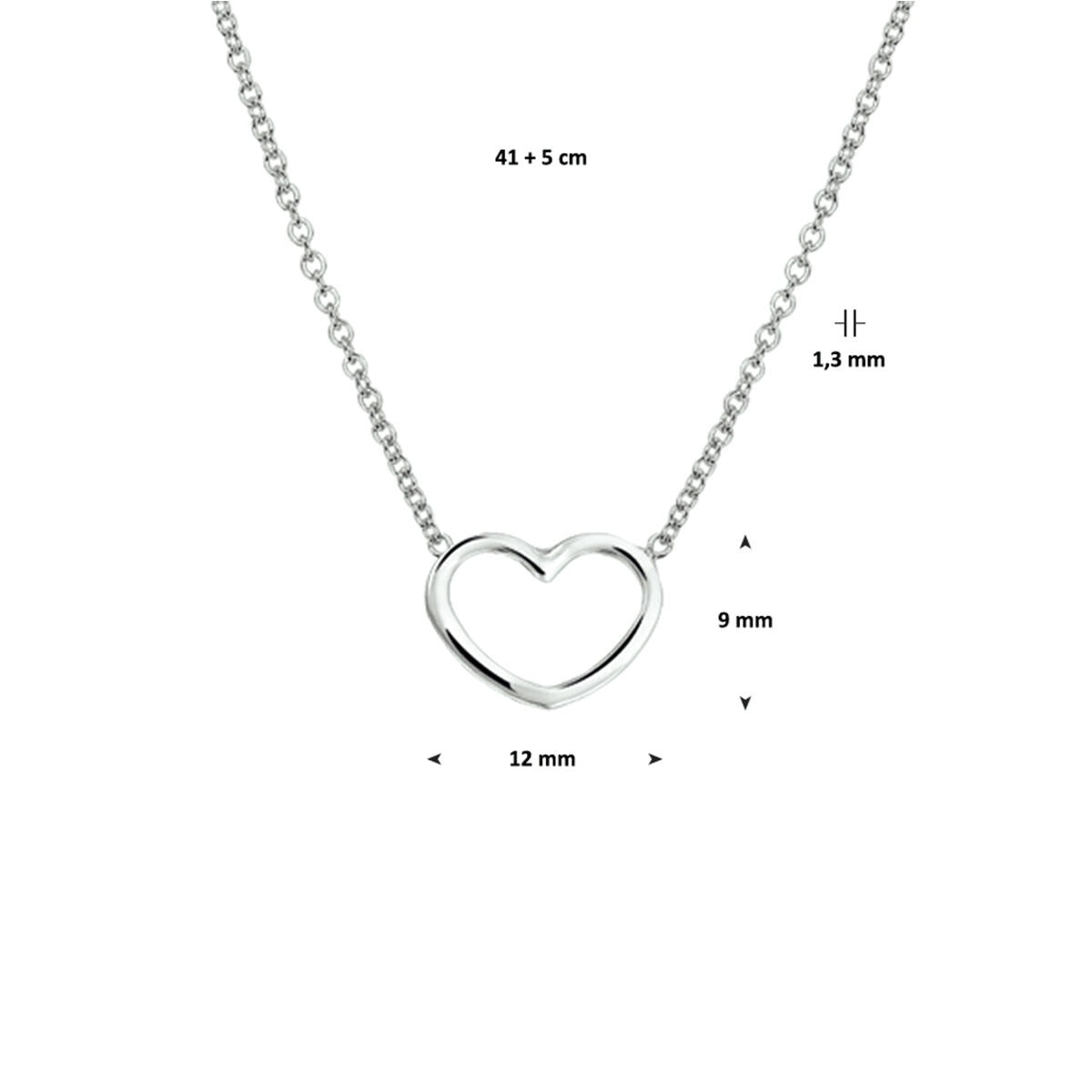 Collana in argento con cuoricino – argento 925 rodiato