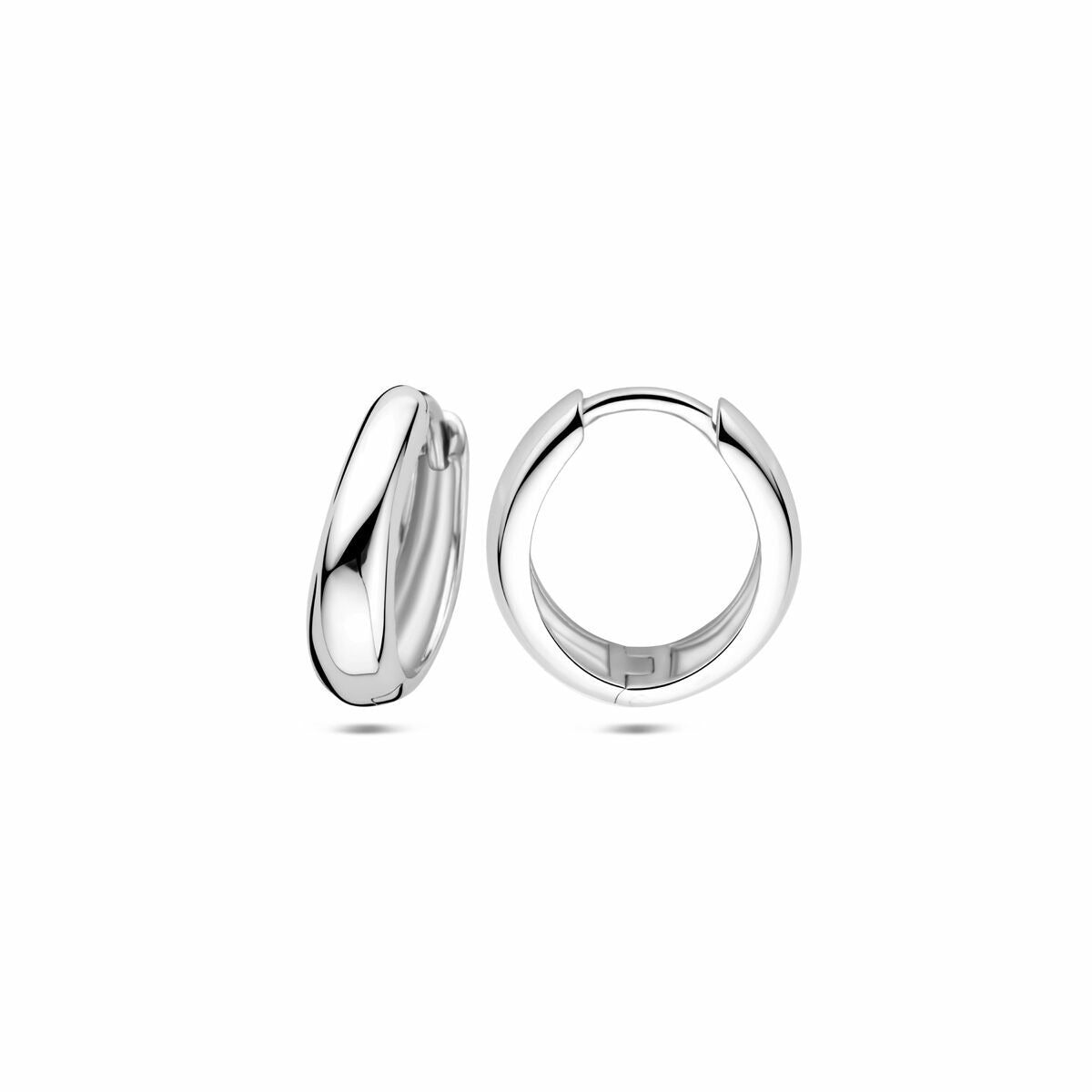 Orecchini a cerchio da donna in argento – argento 925 rodiato, 15 mm