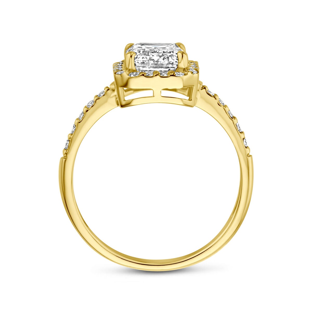 anello in oro giallo 14k con diamante lab grown