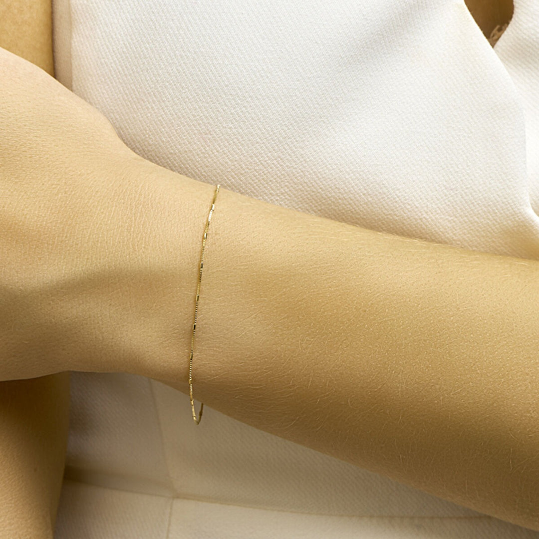Gouden venetiaanse armband met staafjes – 14k