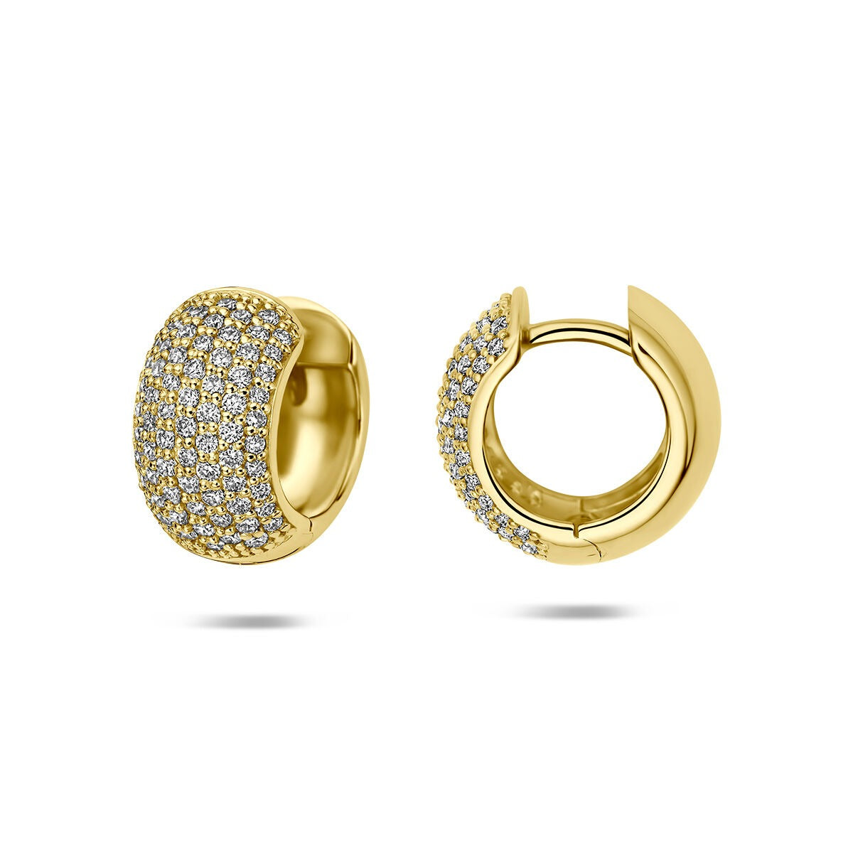 Orecchini a clip in oro giallo 14k con diamante lab grown