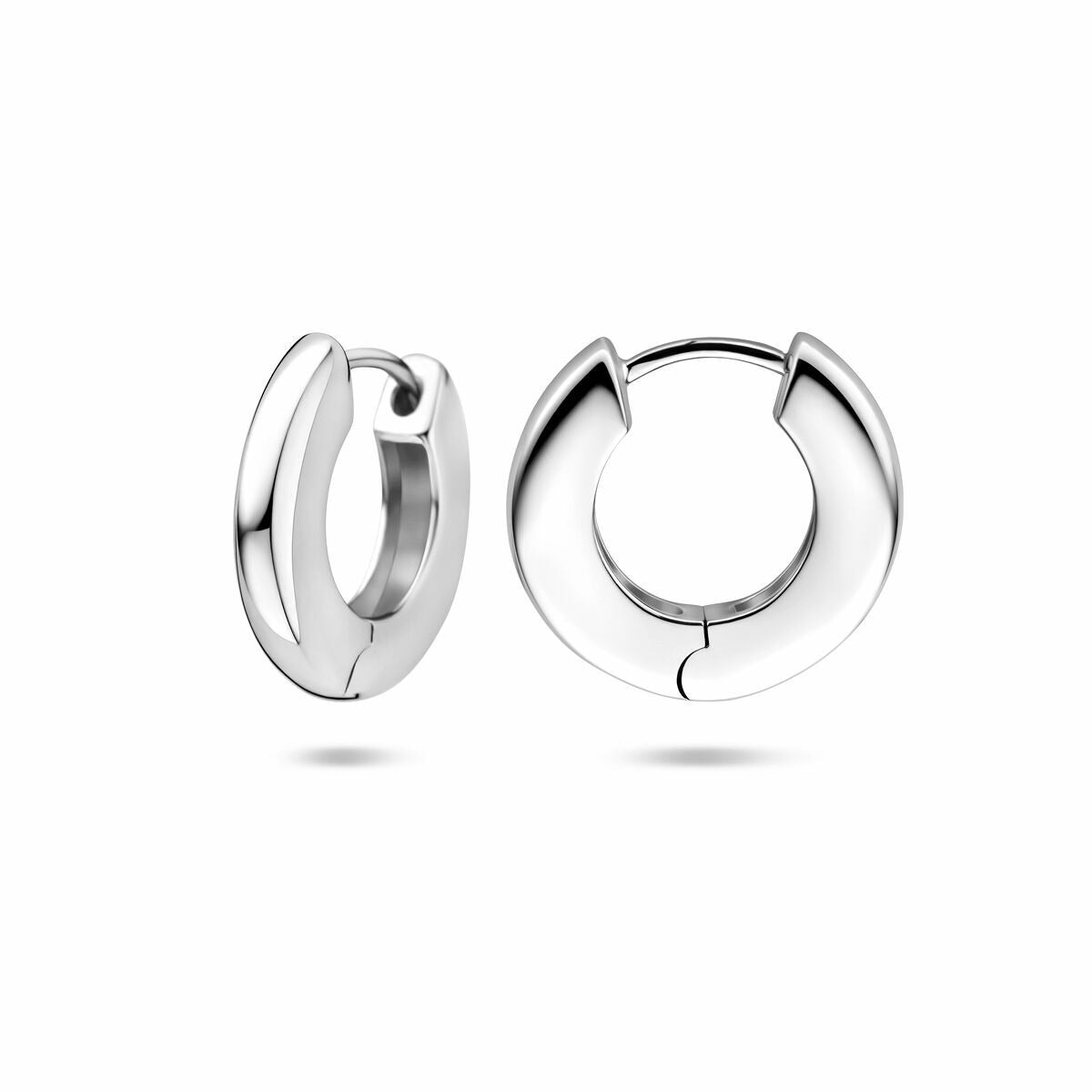Orecchini a cerchio in argento con chiusura a cerniera – argento 925 rodiato