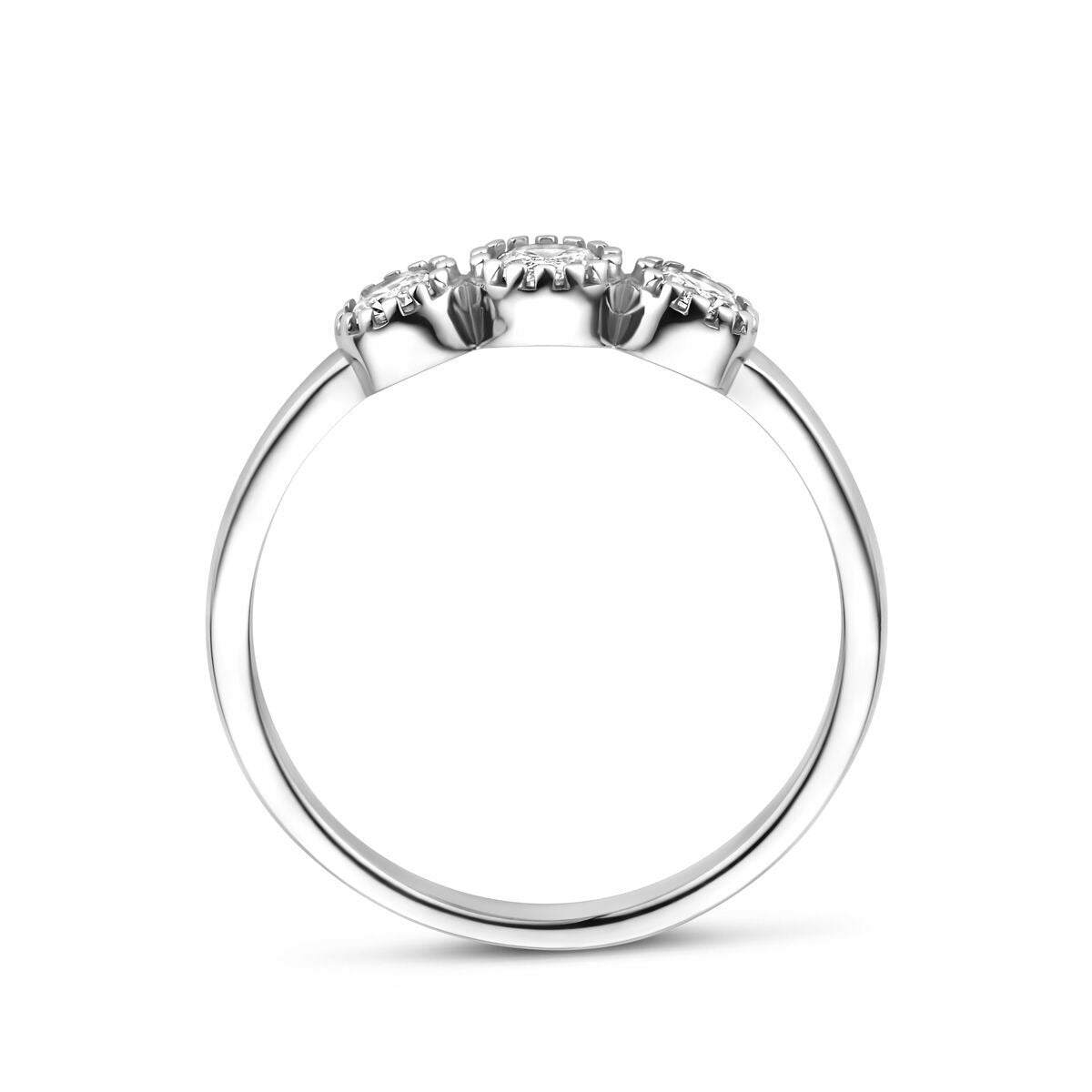 Anello da donna in argento con zircone – argento 925 rodiato