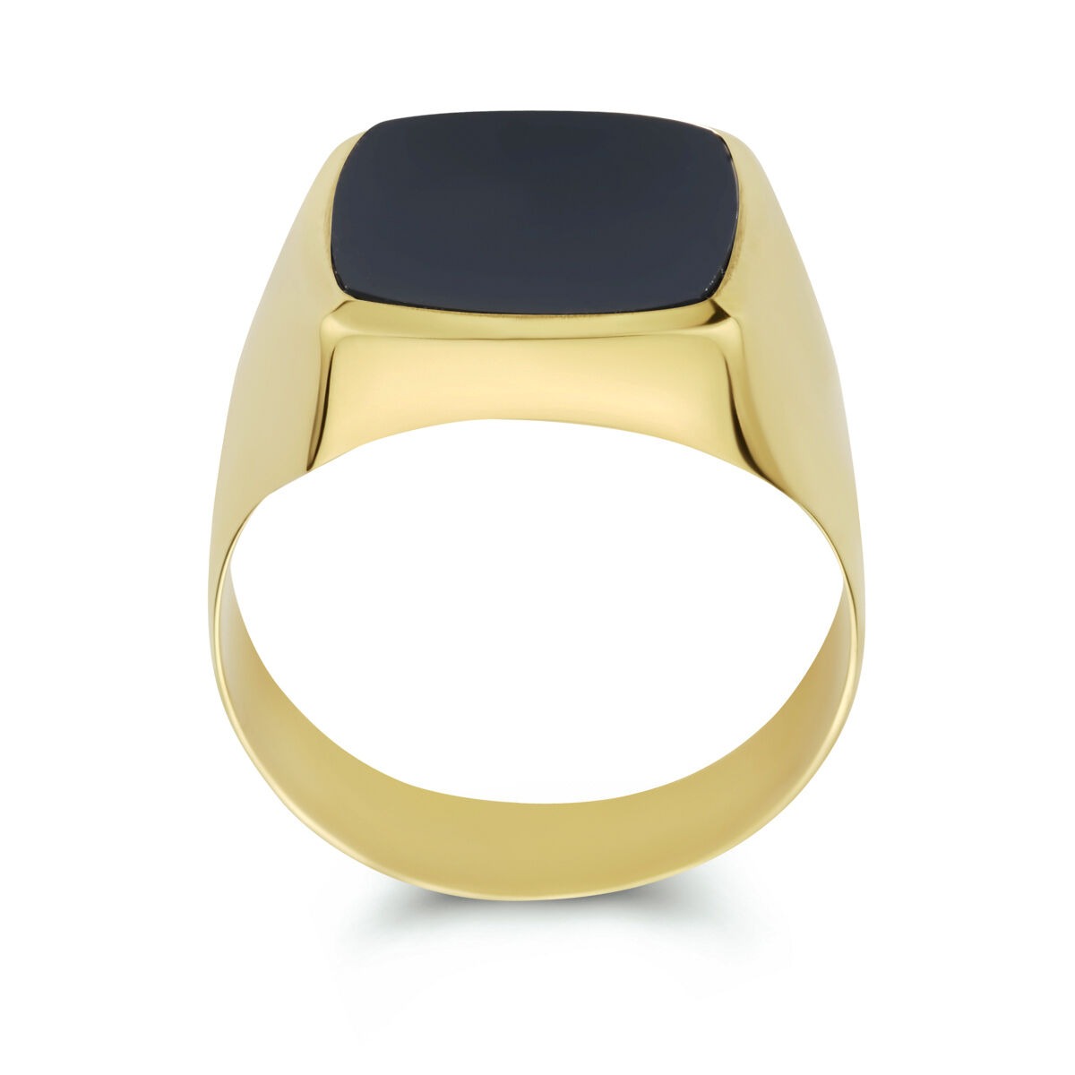 anello sigillo onice oro giallo 14K