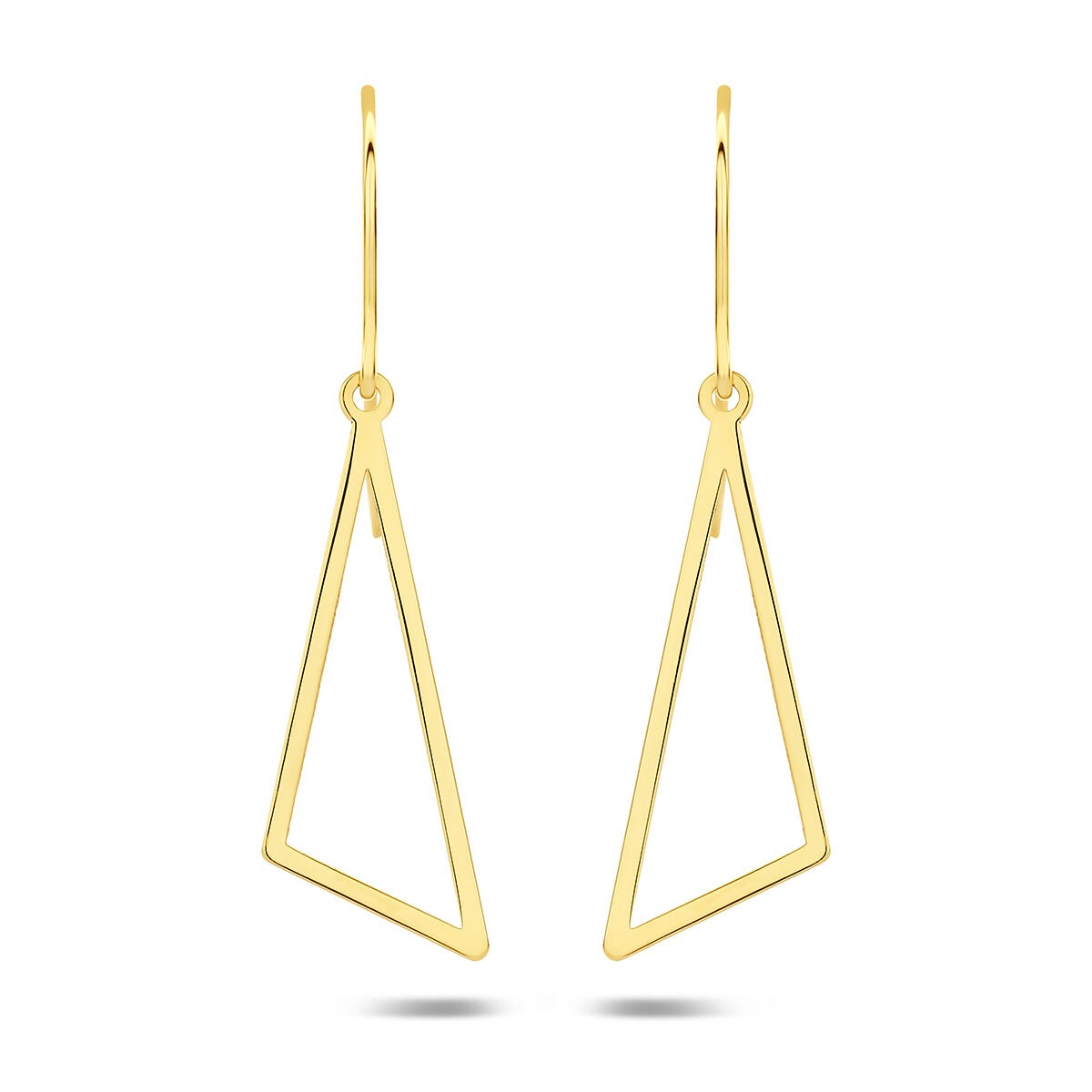 Orecchini Pendenti Triangolo in Oro Giallo 14k