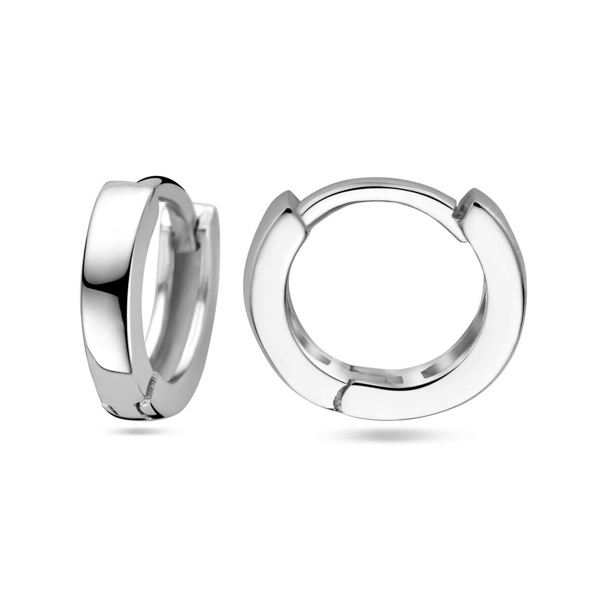 Orecchini a cerchio in argento rodiato piatti 2,5 mm