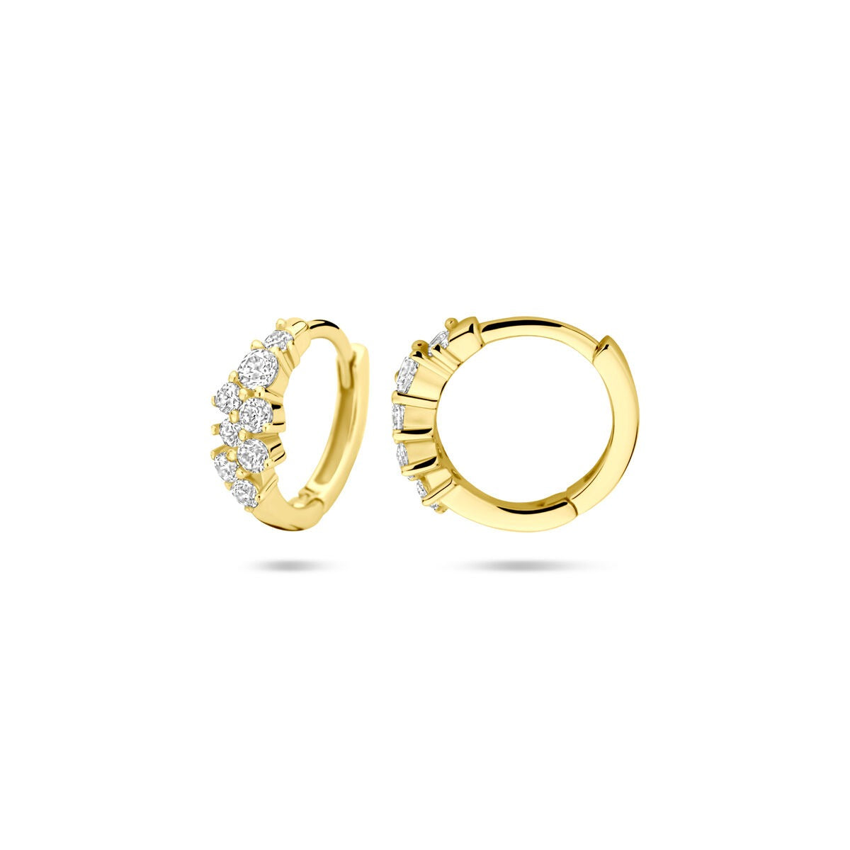 Creole placcate in oro con zircone – Ø13 mm