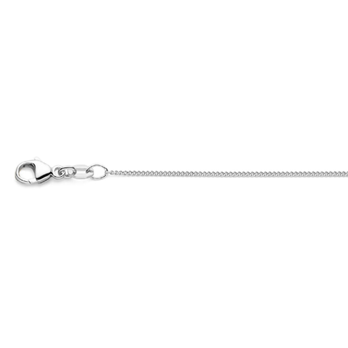 Collana bizantina in oro bianco 18k, lunghezza 45 cm, con chiusura a moschettone.