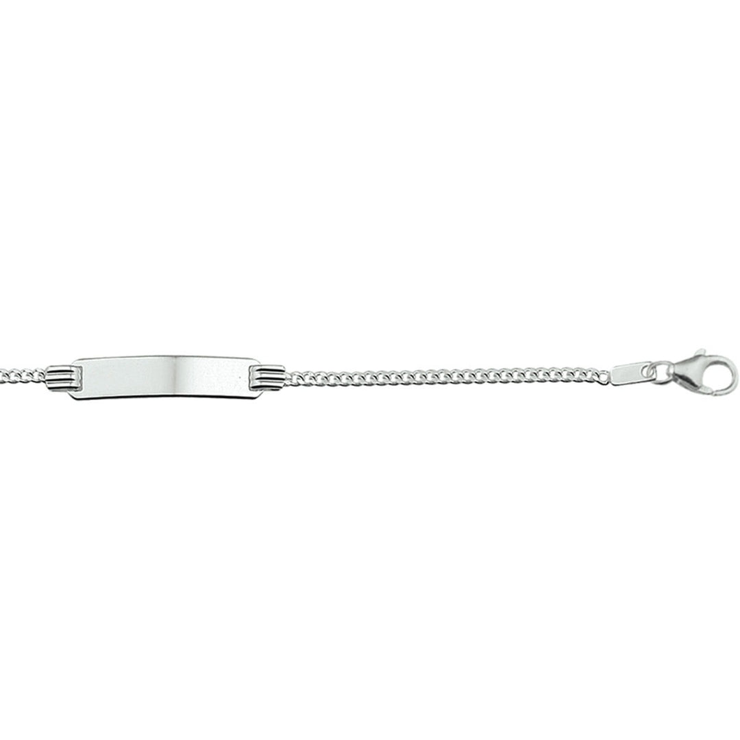 bracciale da incidere gourmette 11 - 13 cm argento rodiato