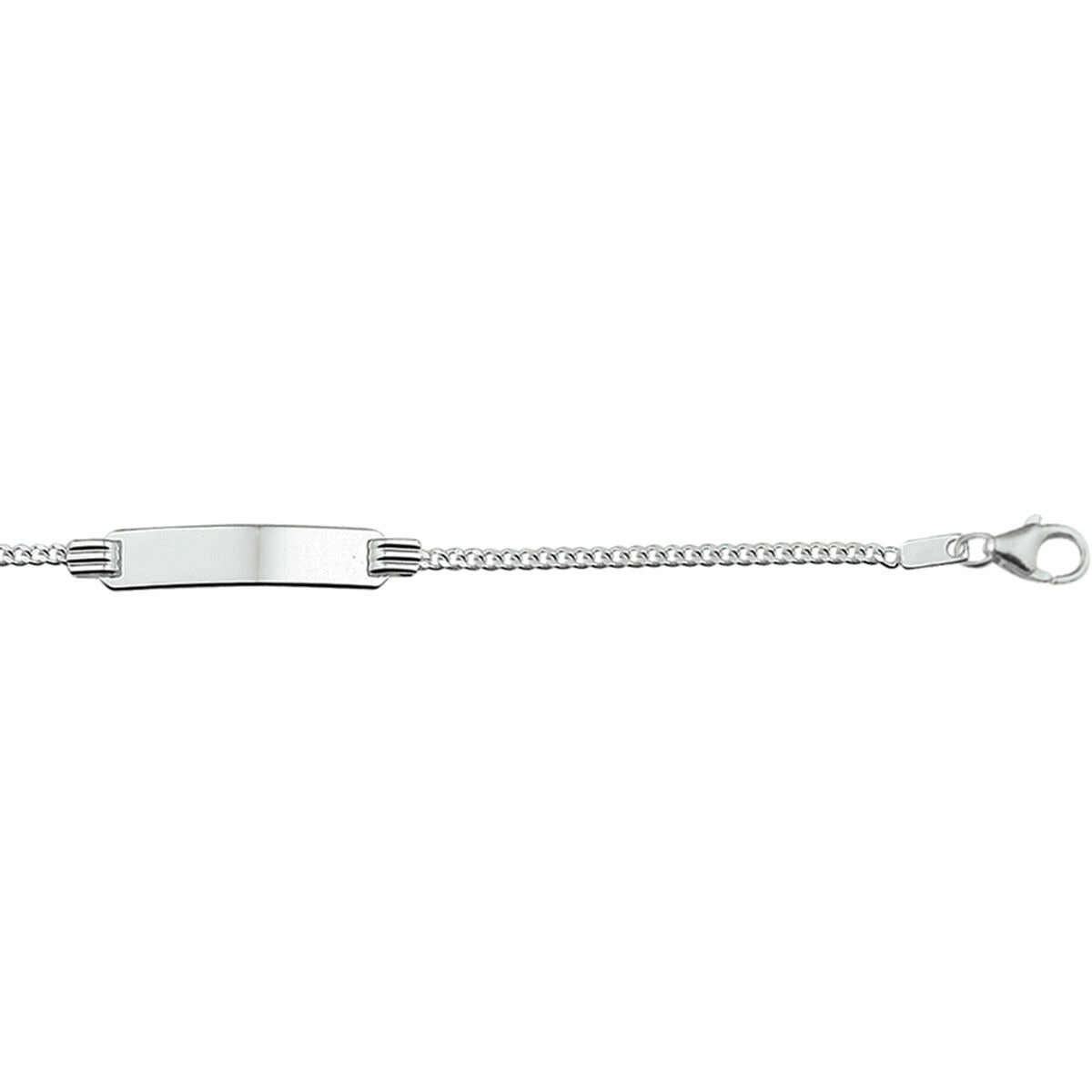 bracciale da incidere gourmette 11 - 13 cm argento rodiato