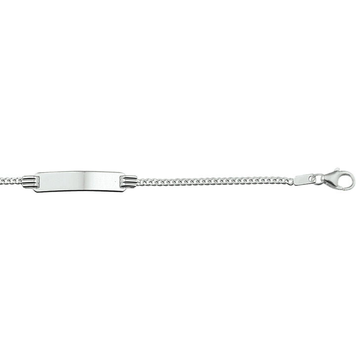 bracciale da incidere gourmette 11 - 13 cm argento rodiato