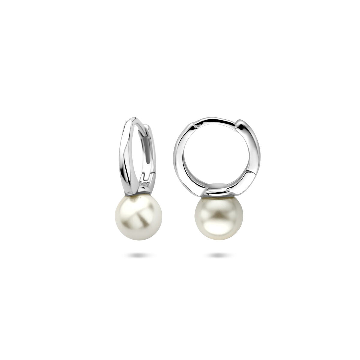 Orecchini a clip in argento 925 rodiato con perla