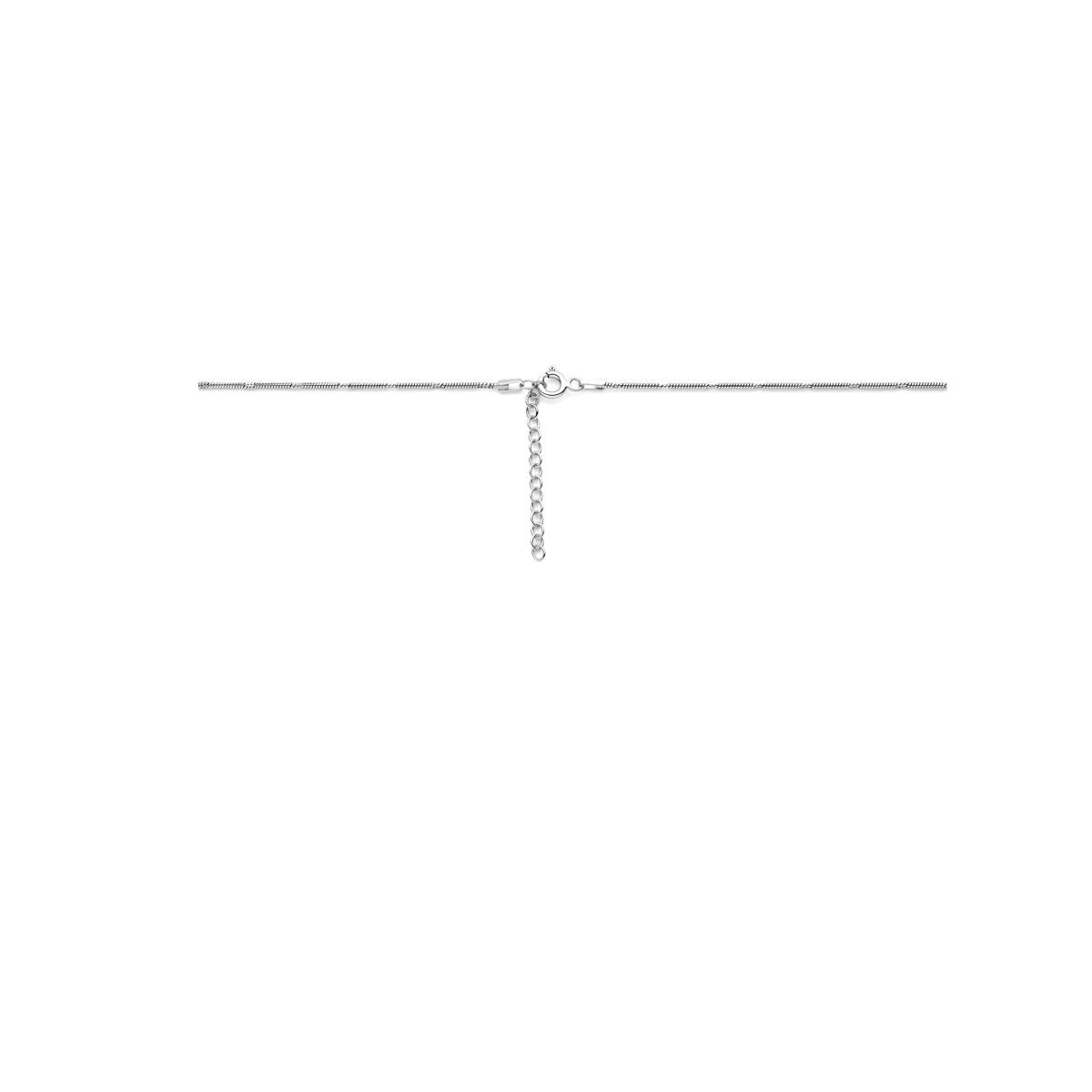 Collana in argento senza ciondolo – collier a serpente rodiato da donna 1,5 mm 41 + 4 cm