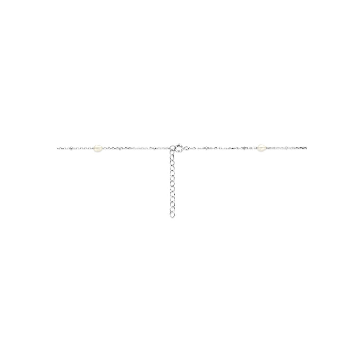 Collana in argento 925 rodiato con perle