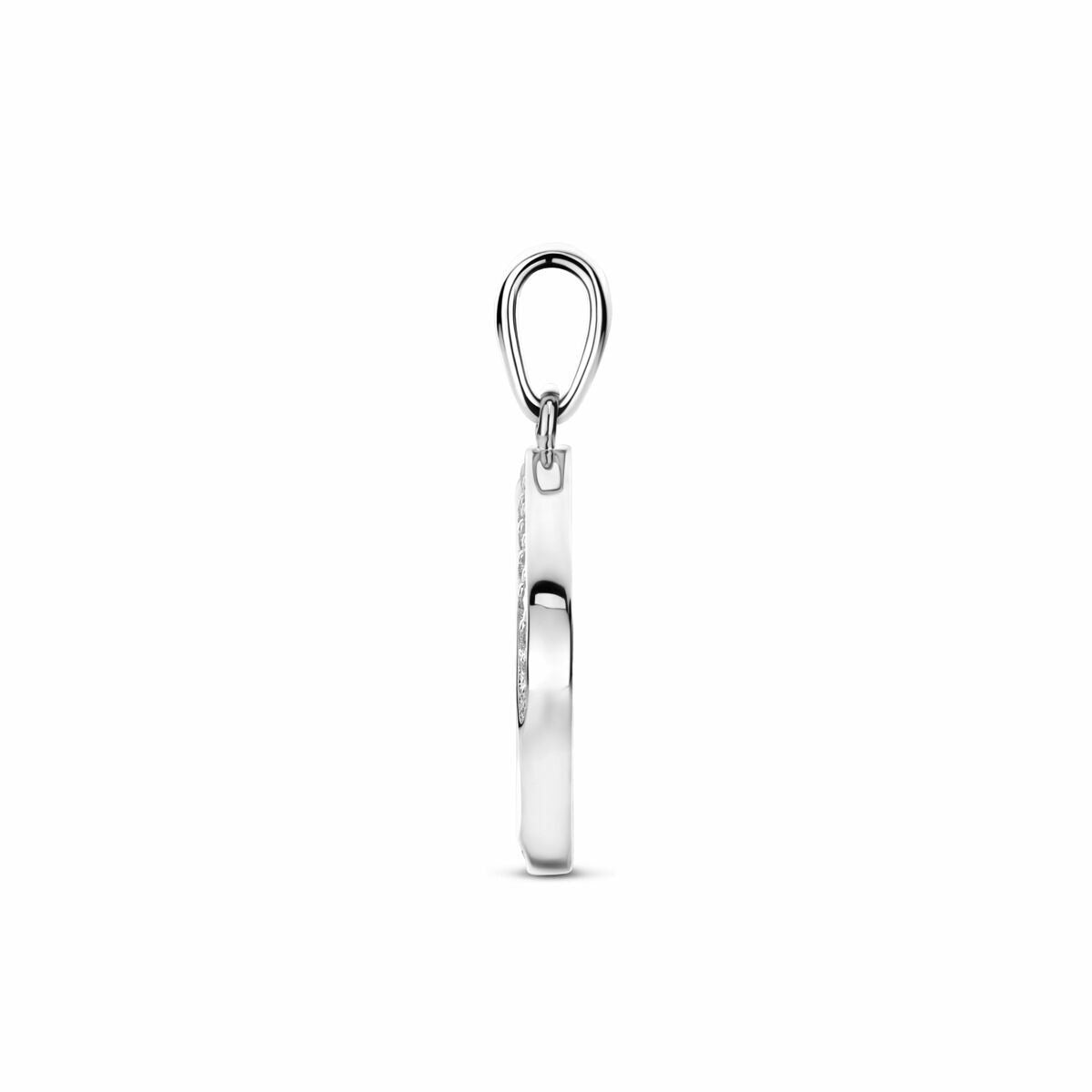 Ciondolo in argento con zirconi 925 rodiato – 23 mm