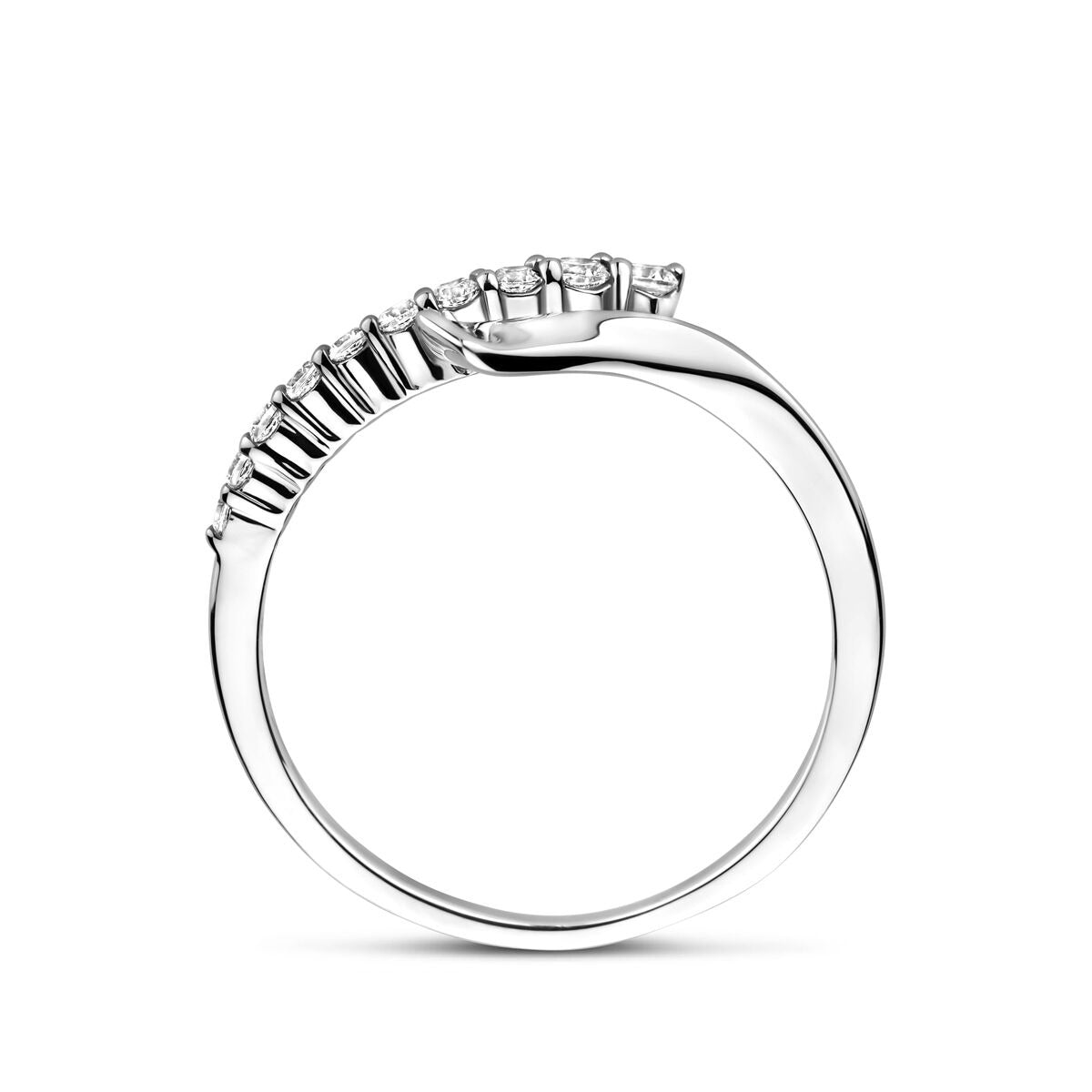 Anello in argento con zirconi – argento 925 rodiato 7,5 mm
