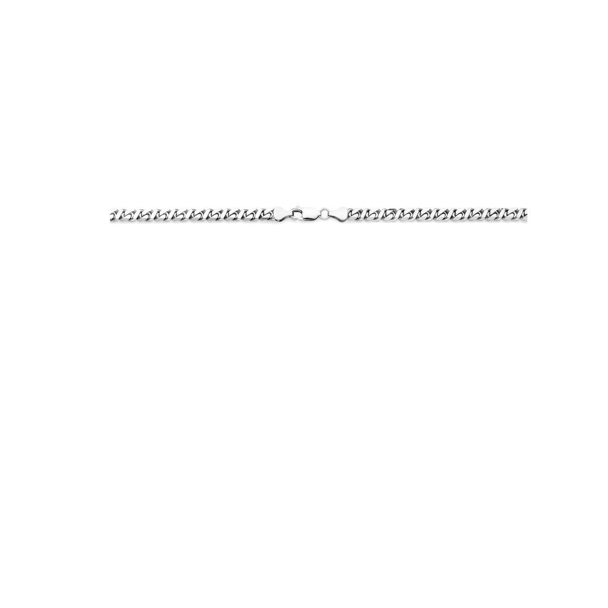 Collana da uomo in argento – collana gourmette rodiata 5,2 mm