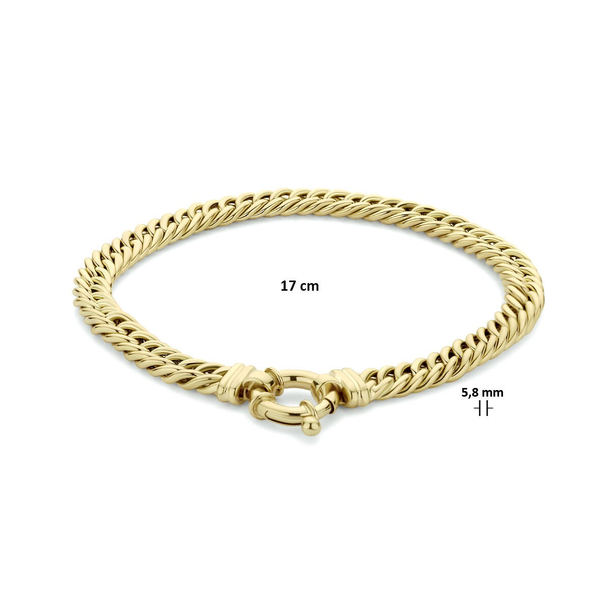 Bracciale da donna in oro 14k – maglia groumette 5,8 mm 17 cm