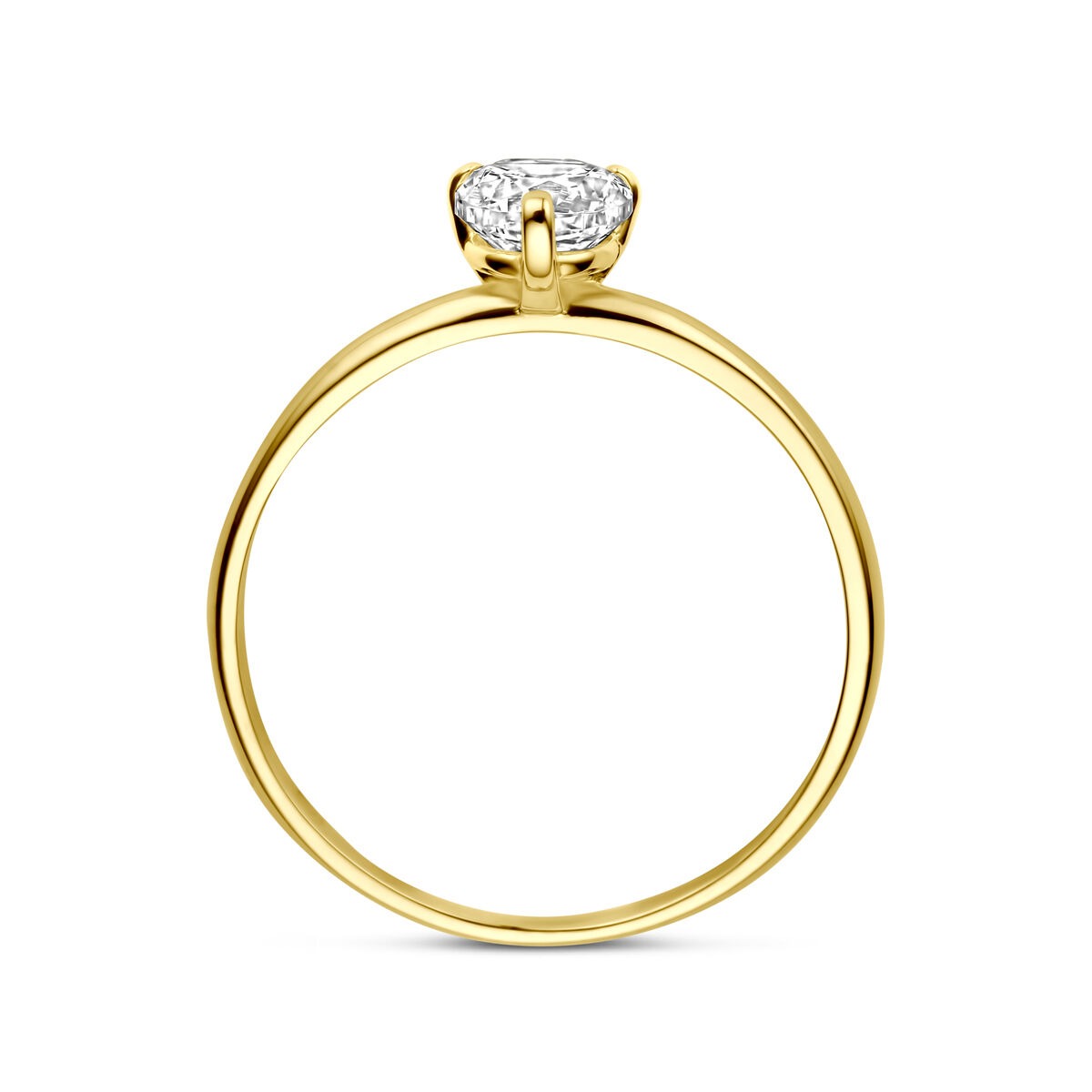 anello da donna in oro giallo 14k con zirconia solitaria – taglio brillante