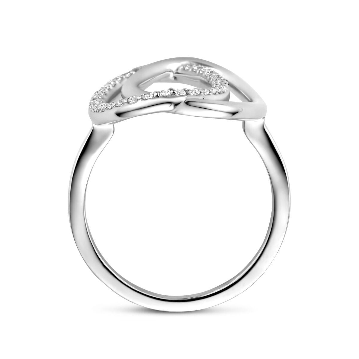 Anello in argento con zirconia con montatura entourage