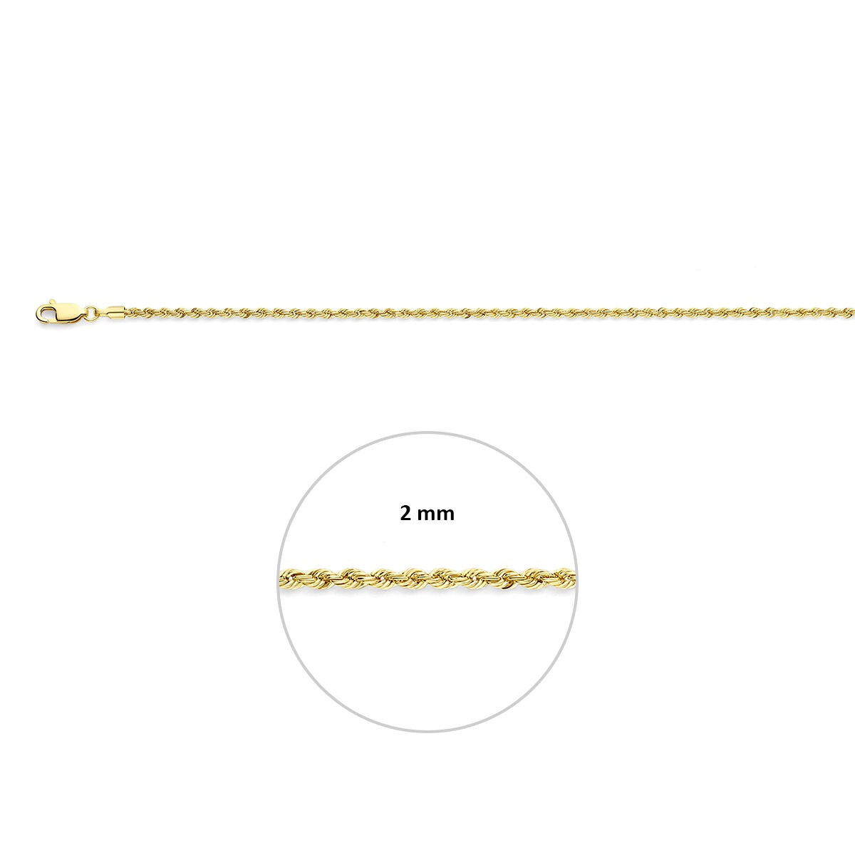 Cavigliera in oro giallo 14K con maglia a corda – raffinato lusso estivo