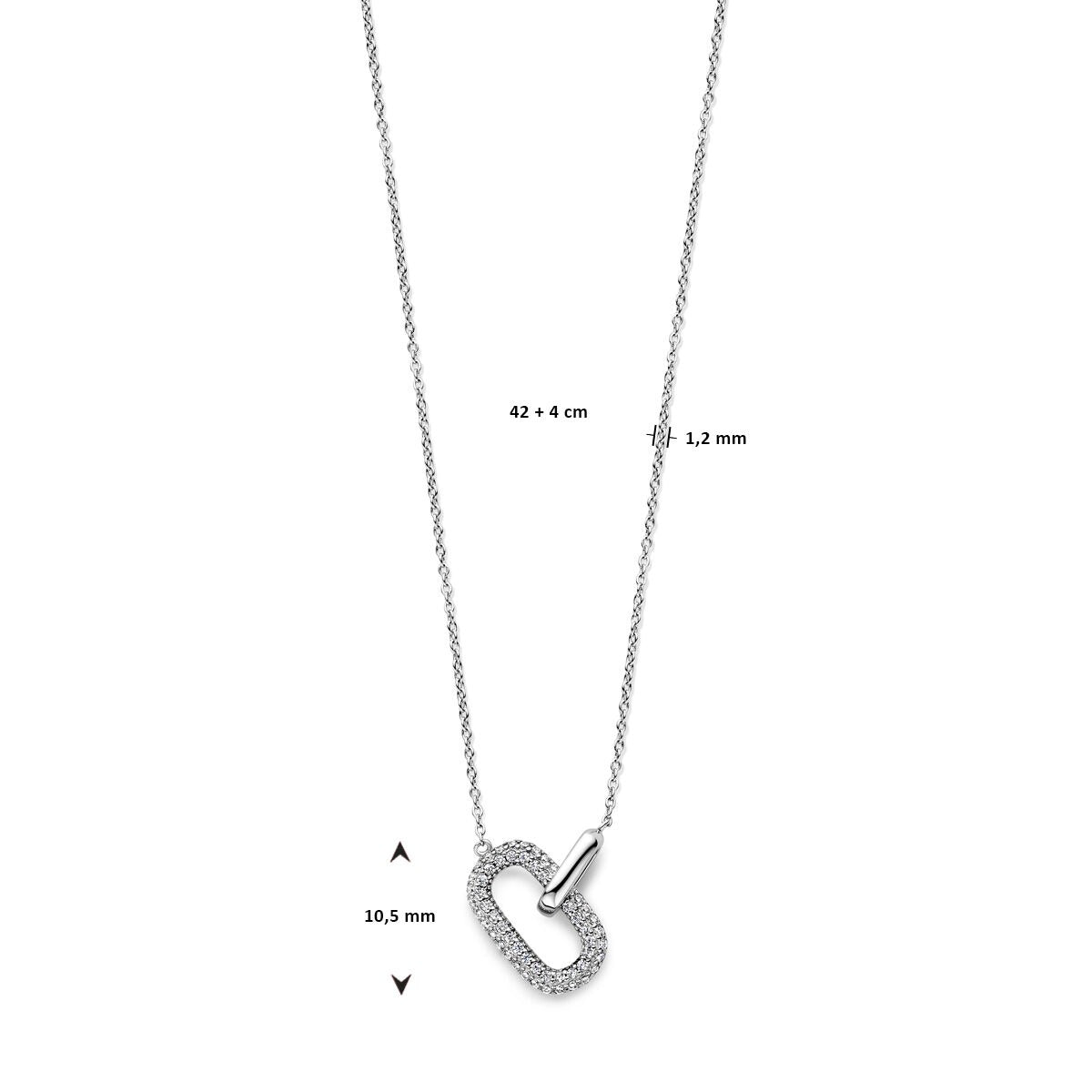 Collana da donna in argento – collier rodiato con ciondolo zircone