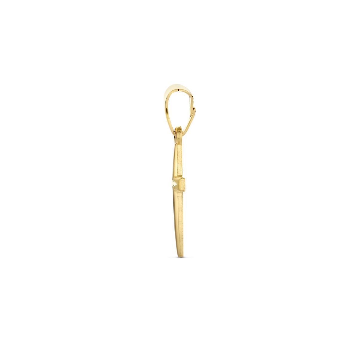 Ciondolo croce in oro giallo 14k – finitura opaca e diamantata