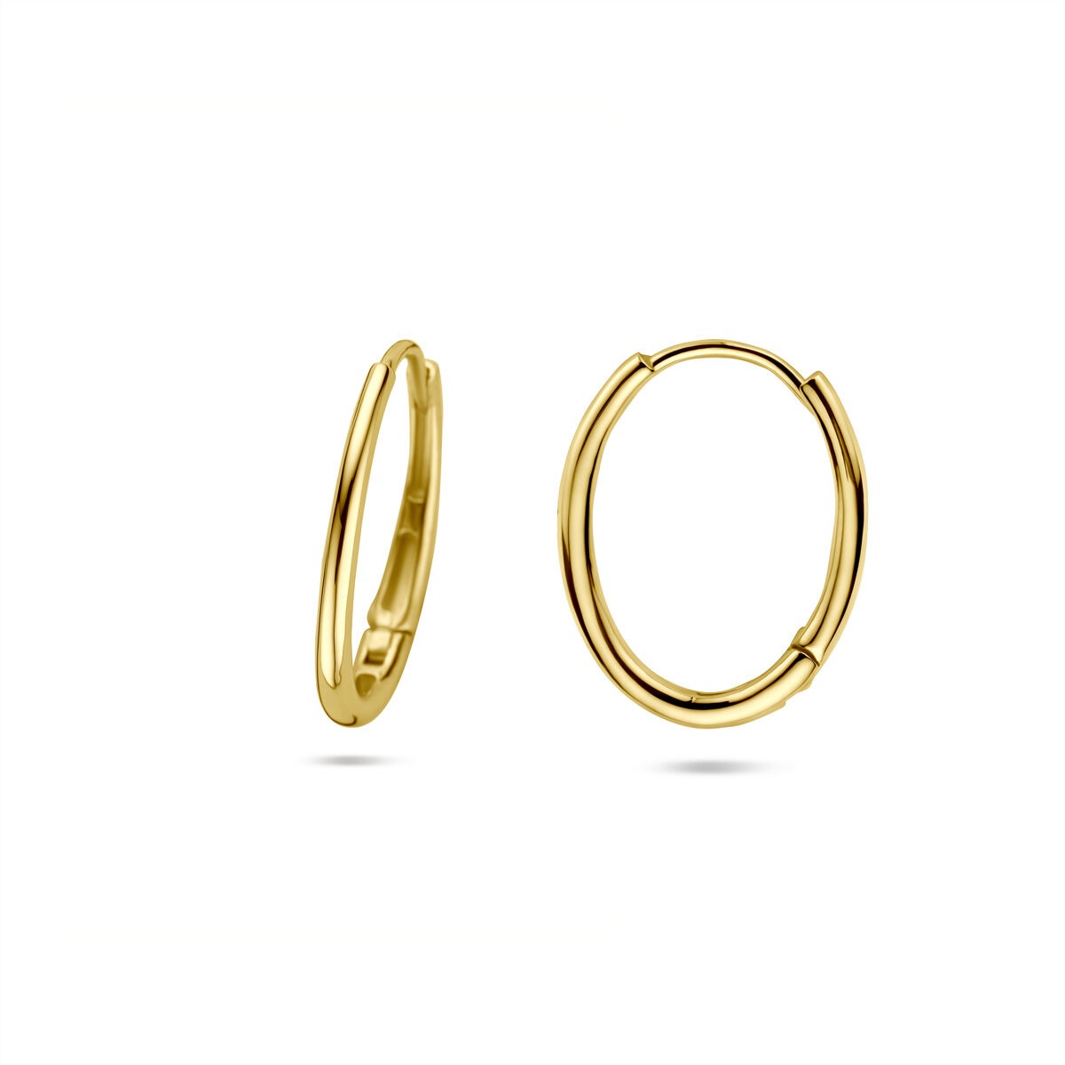 Orecchini a cerchio da donna in oro giallo 14k con chiusura a cerniera