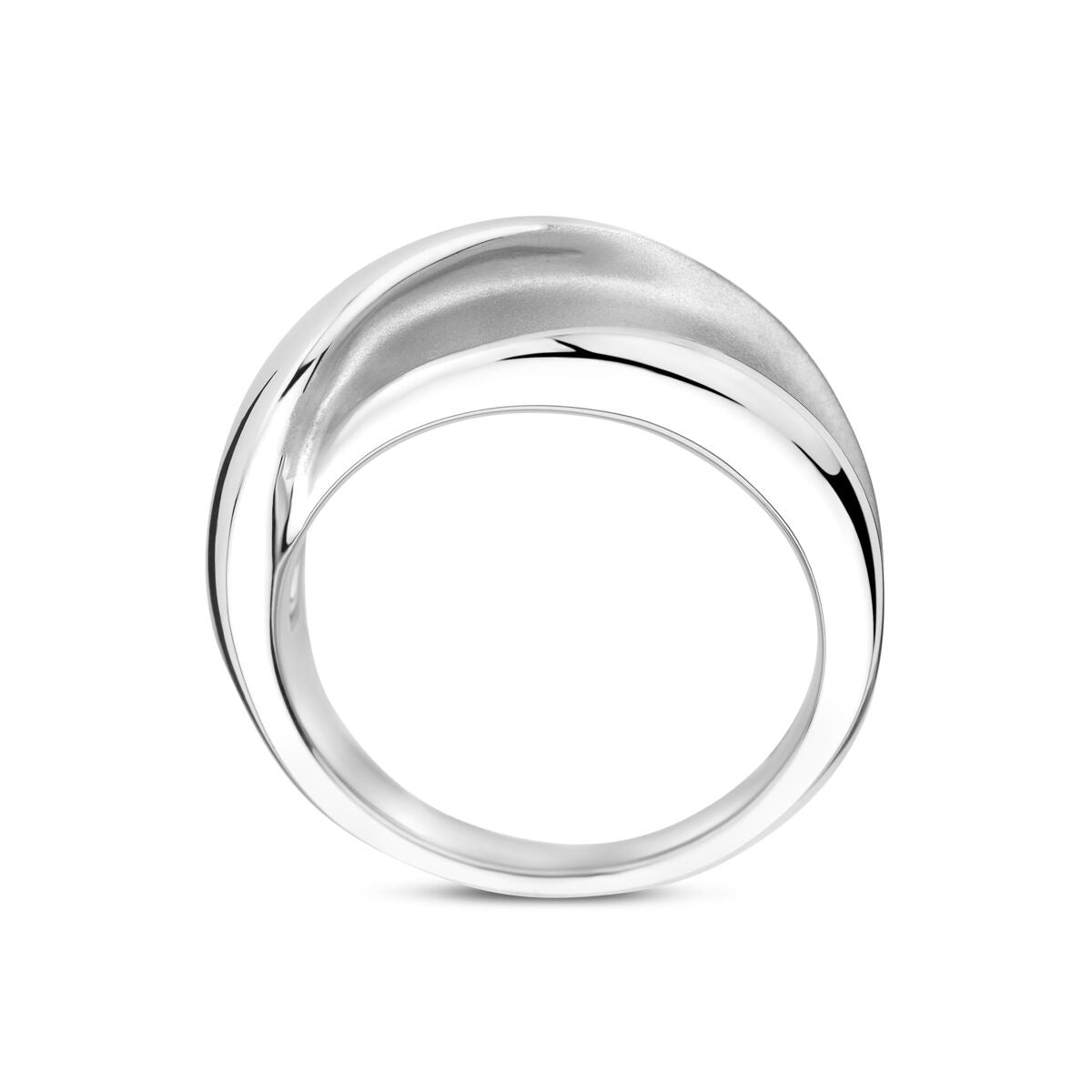 Anello in argento 925 rodiato – finitura lucida/opaca da donna