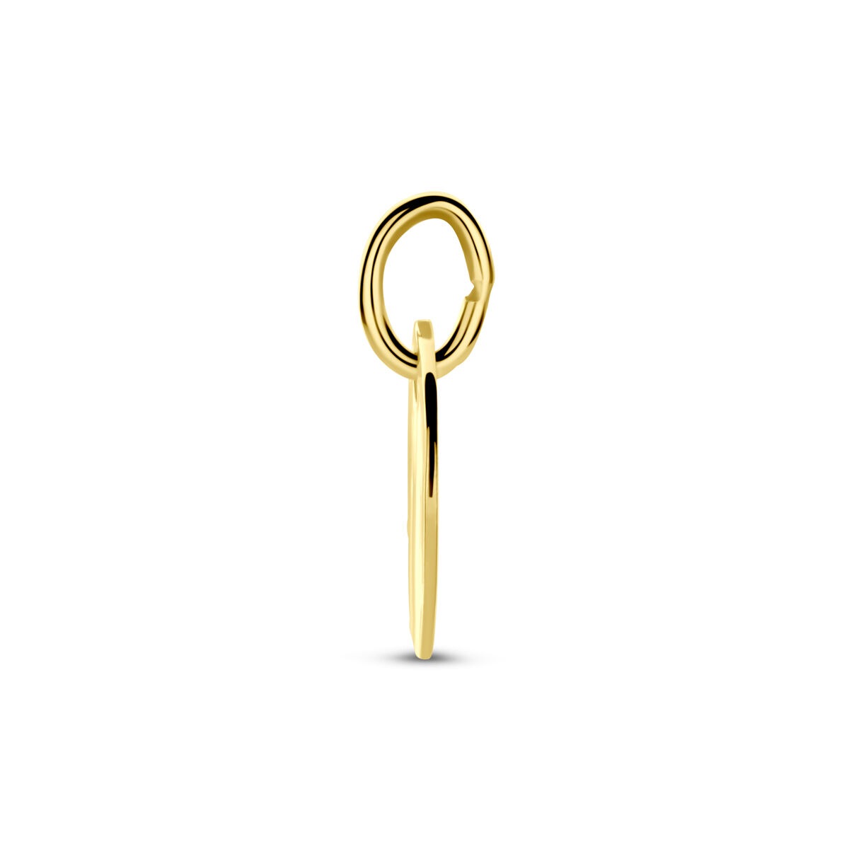 Ciondolo tondo da incidere in oro giallo 14k da donna
