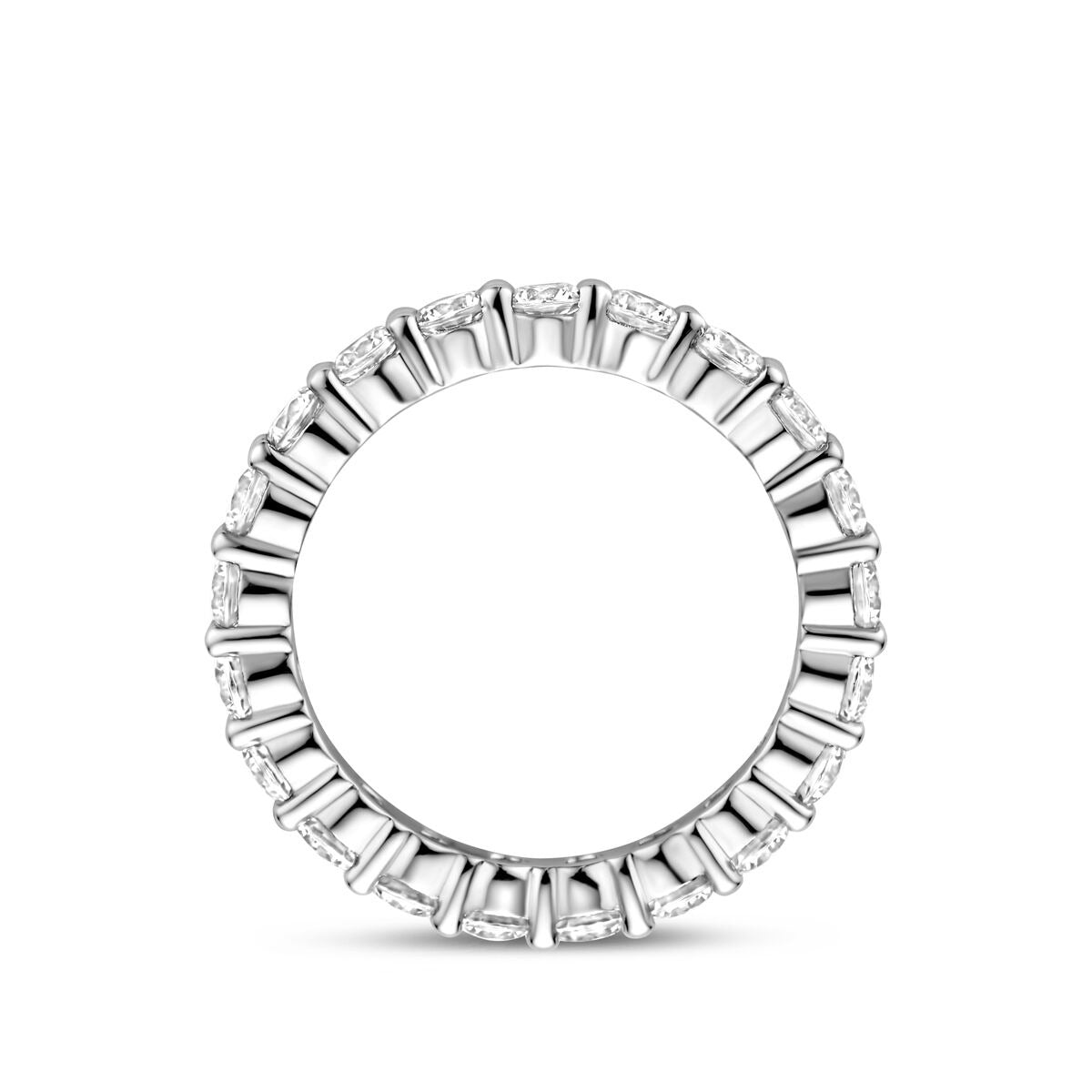 Anello da donna in argento con zirconi – larghezza 3mm