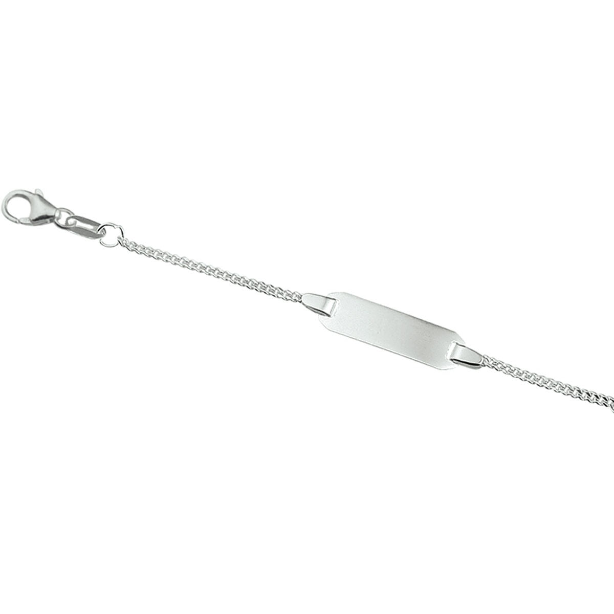 Gerhodineerde zilveren kinder graveerarmband gourmette