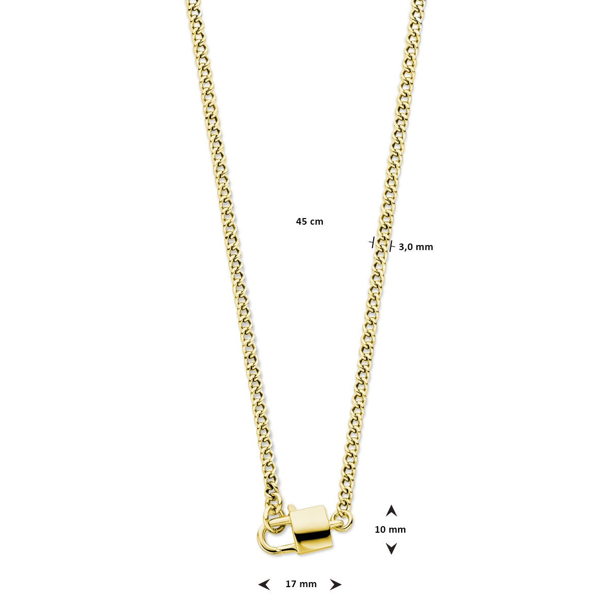 Collana da donna in argento placcato oro – collier con ciondolo lucchetto