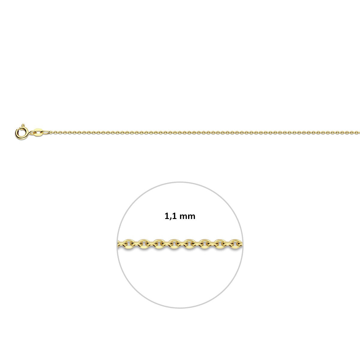 Collana in Oro 9k Senza Ciondolo Ancora Diamantata