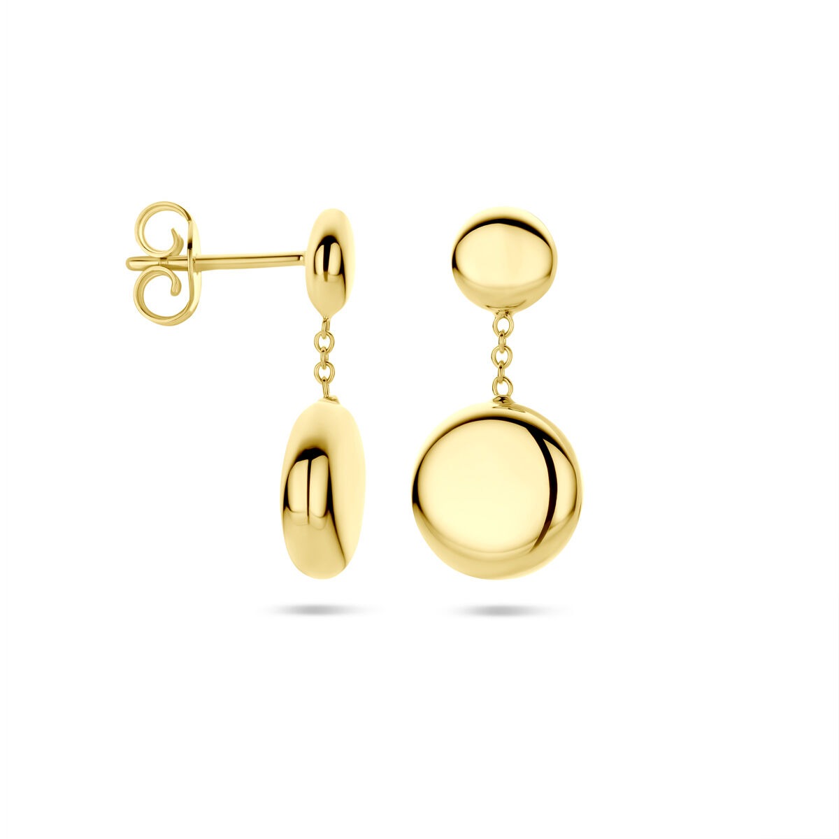 Orecchini pendenti da donna in oro giallo 14k