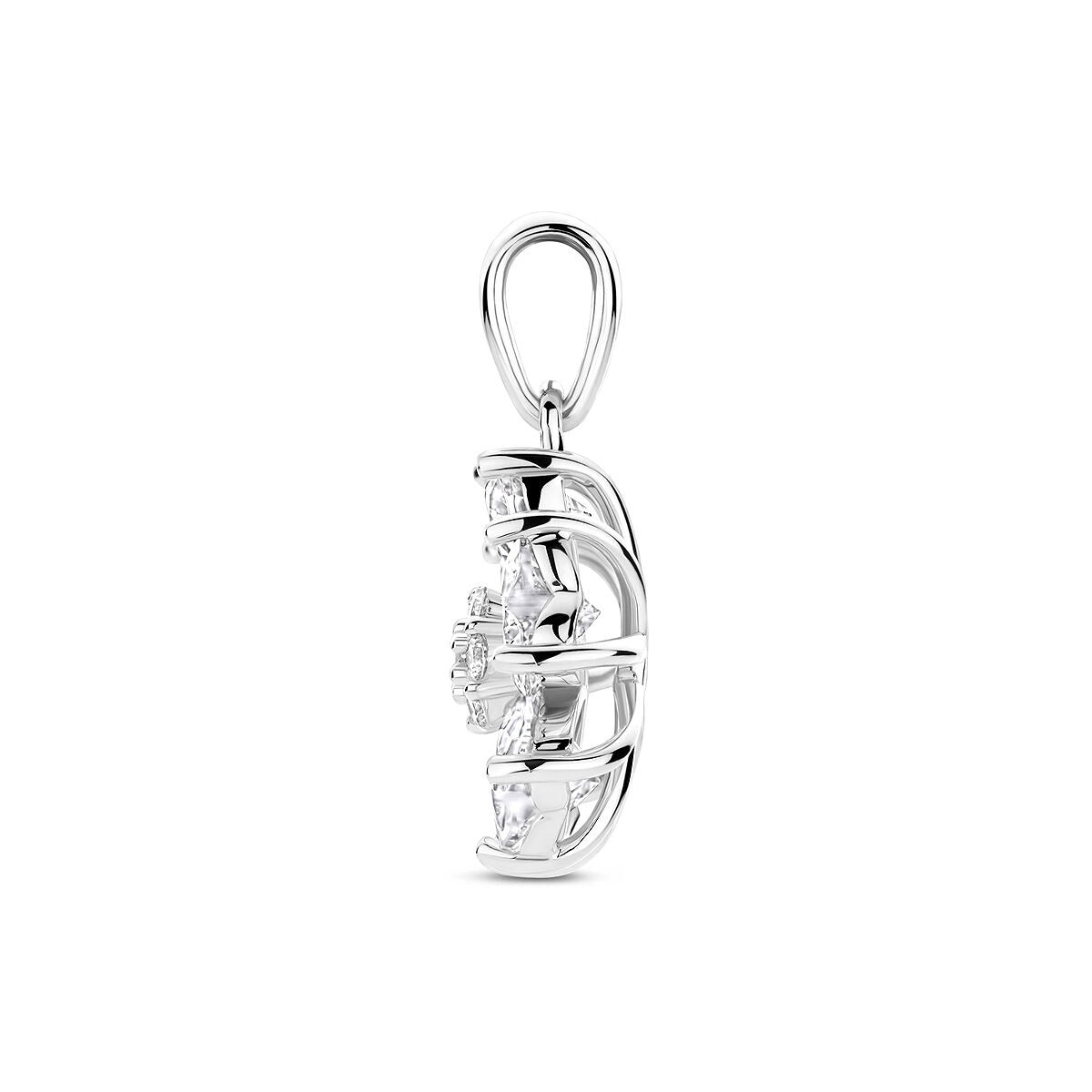 Ciondolo in argento rodiato con zirconia a forma di cuore