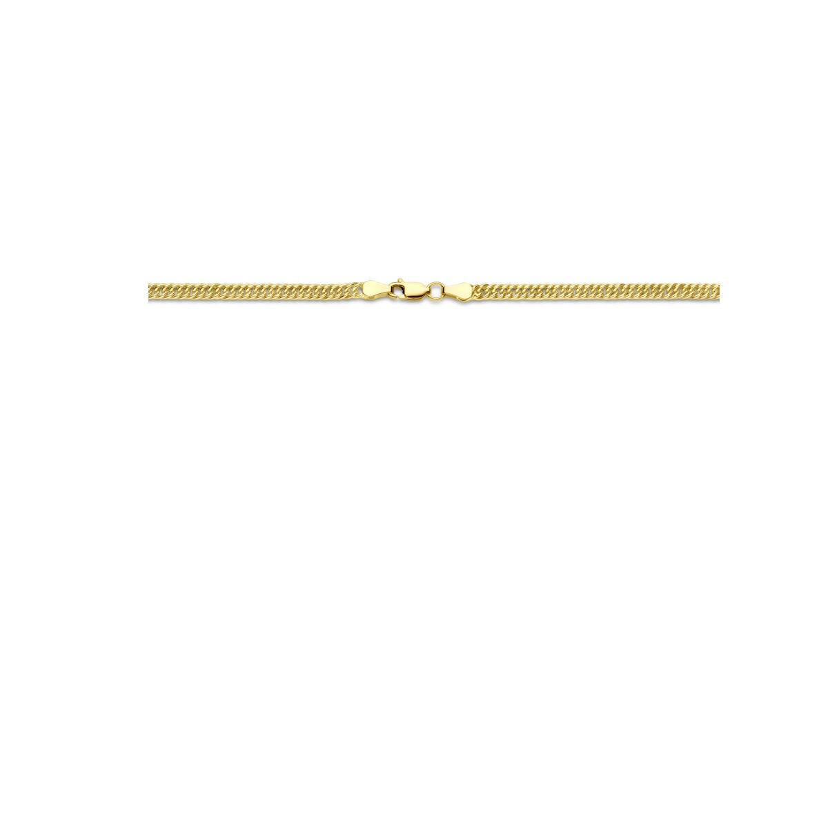Collana in oro giallo 14k – Silgold con anima d'argento, maglia groumette diamantata 3.8 mm