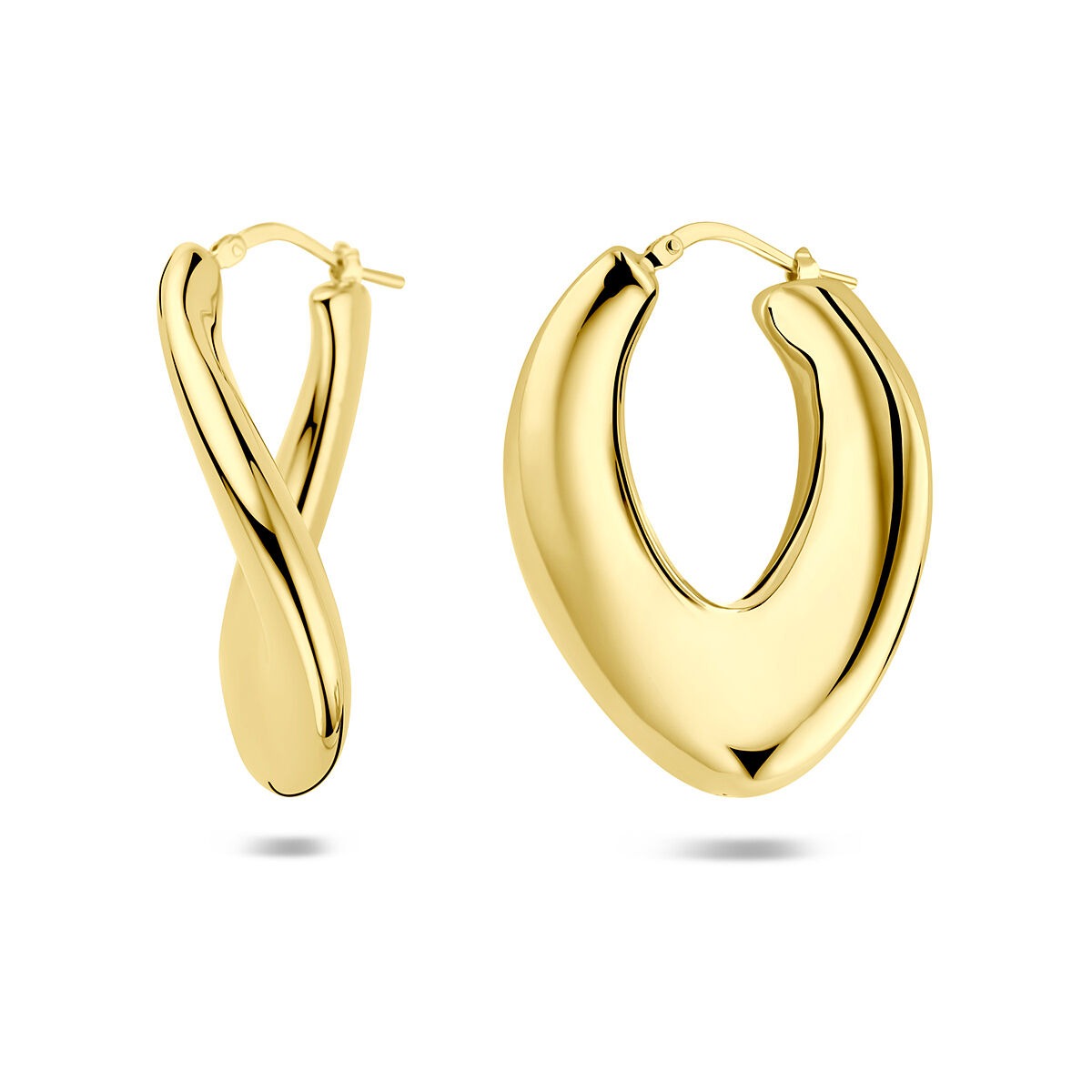 Orecchini a cerchio in argento placcato 37,5 mm – elegante dichiarazione color oro