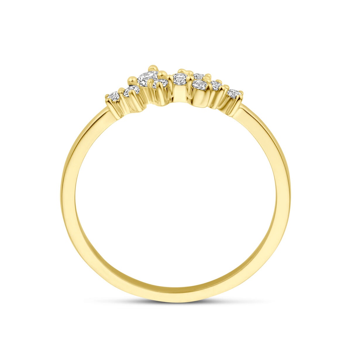 Anello da donna color oro giallo 9k con zirconia – brillante e raffinato