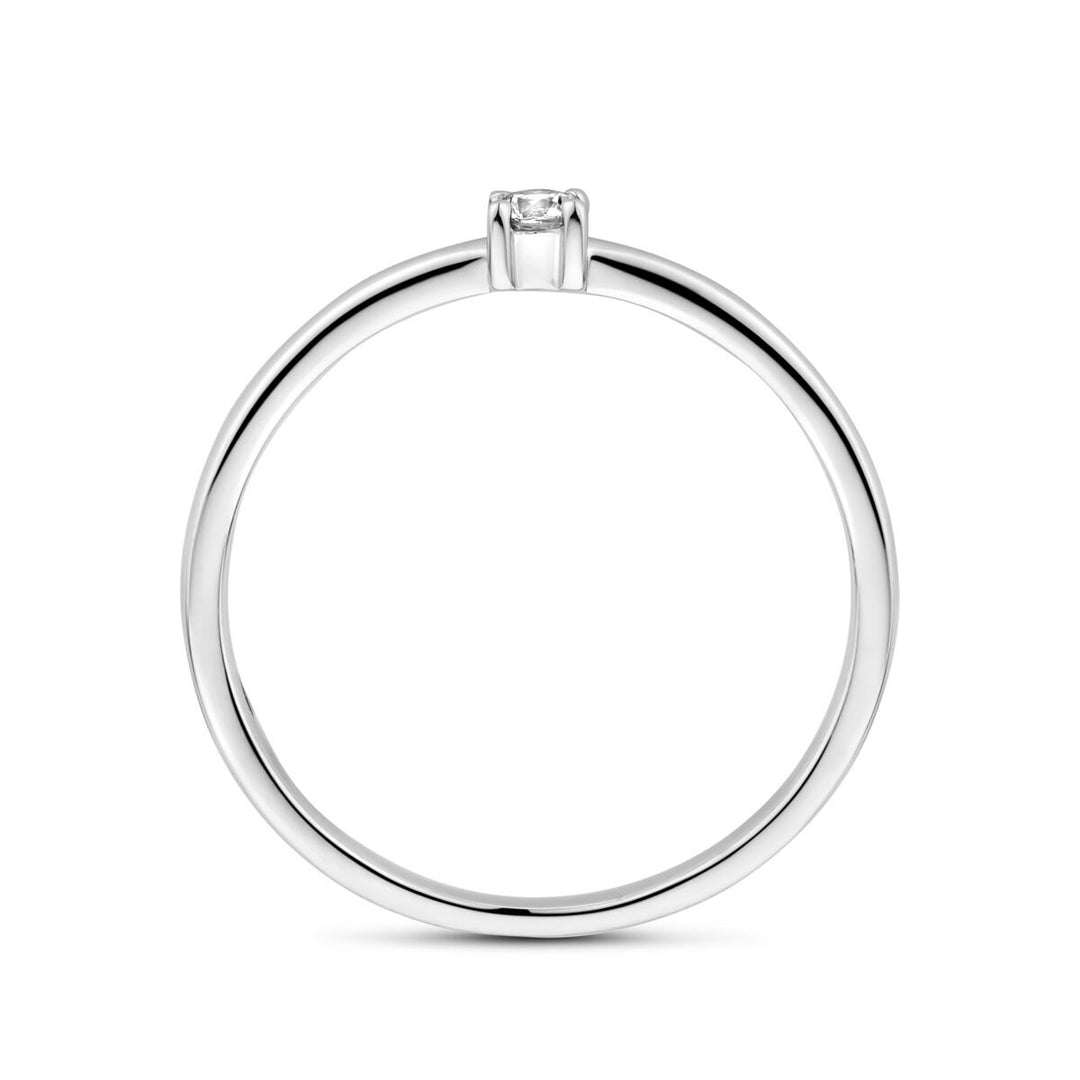 Zilveren damesring met zirkonia – gerhodineerd 925 zilver, 2,5 mm