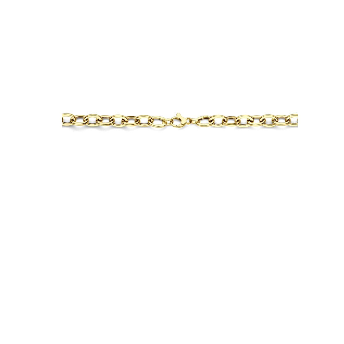 Collana da donna in oro giallo 14k con maglie a filo rotonde e rettangolari, 8,5mm