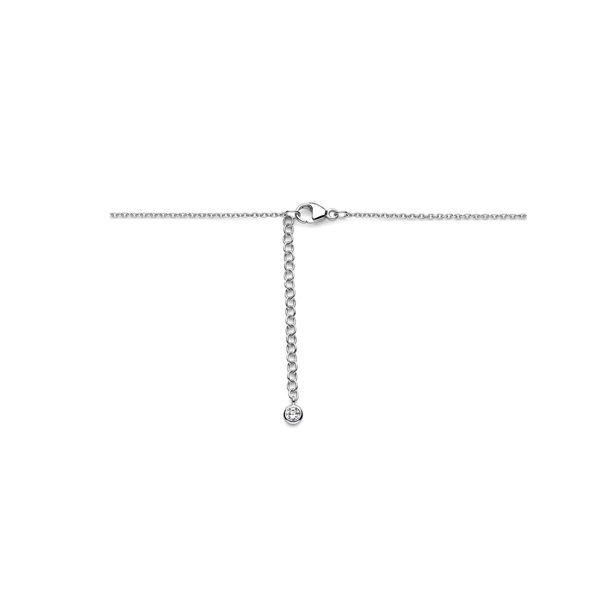 Collana a trifoglio in argento con madreperla rosa e bianca – rodiata
