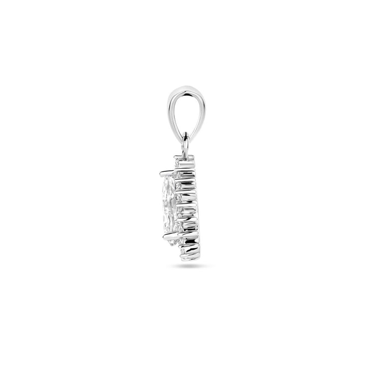Gerhodineerd Zilveren Hanger met Peer Geslepen Zirkonia – 19mm
