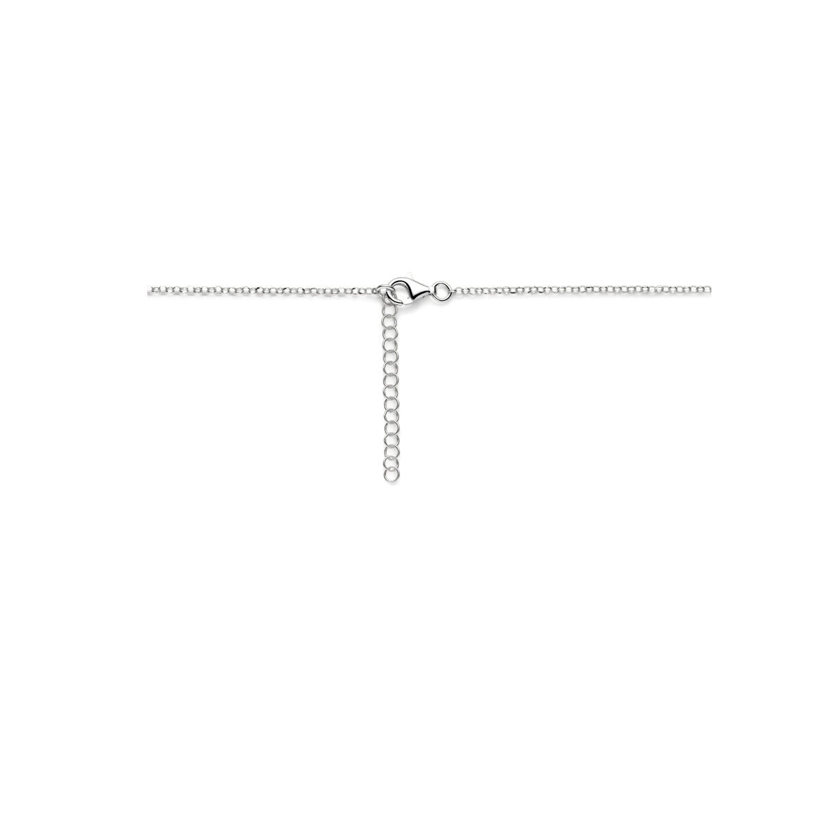 Collana d'argento senza ciondolo – maglia ancora argento rodiato 41 + 4 cm