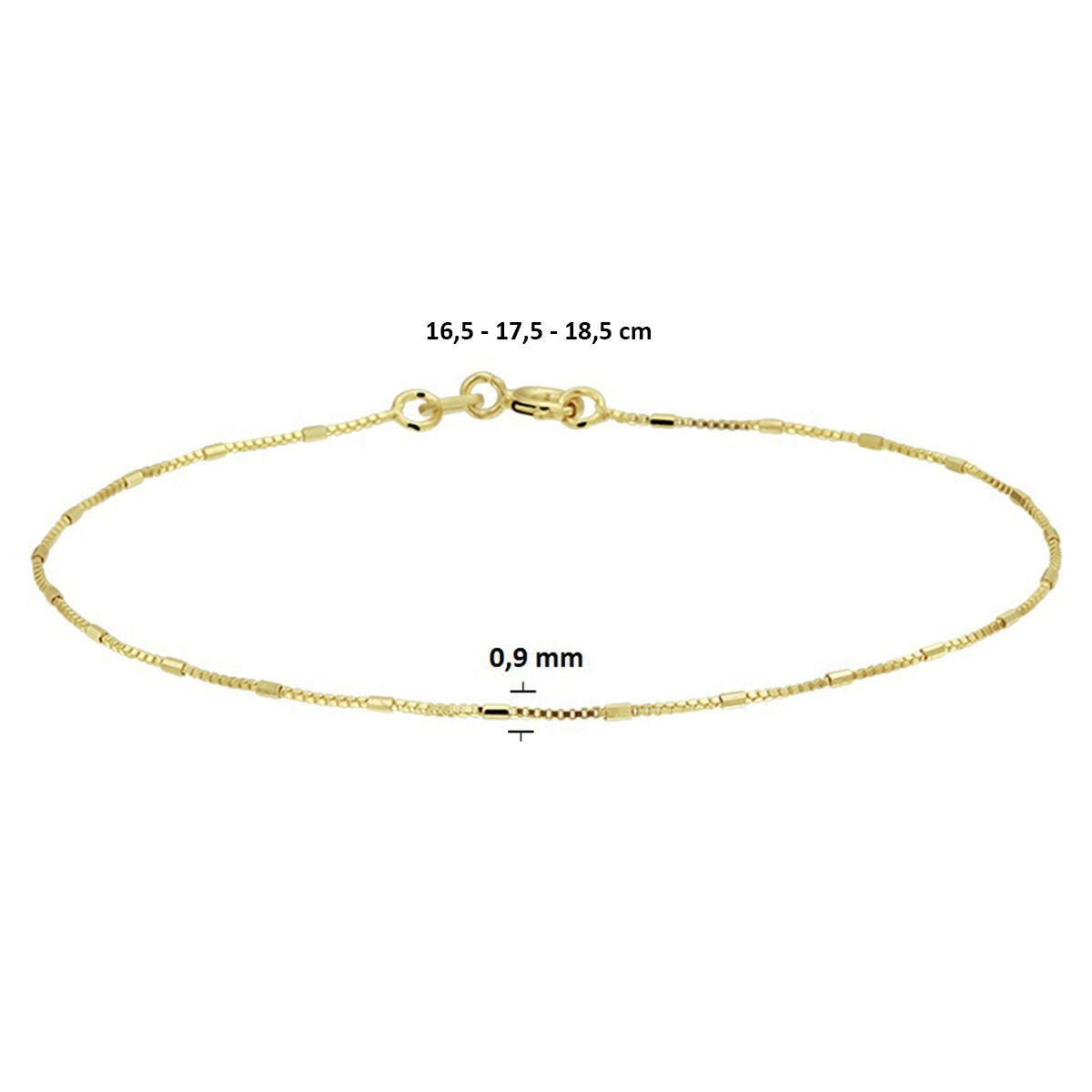 Bracciale veneziano in oro con barrette – 14k